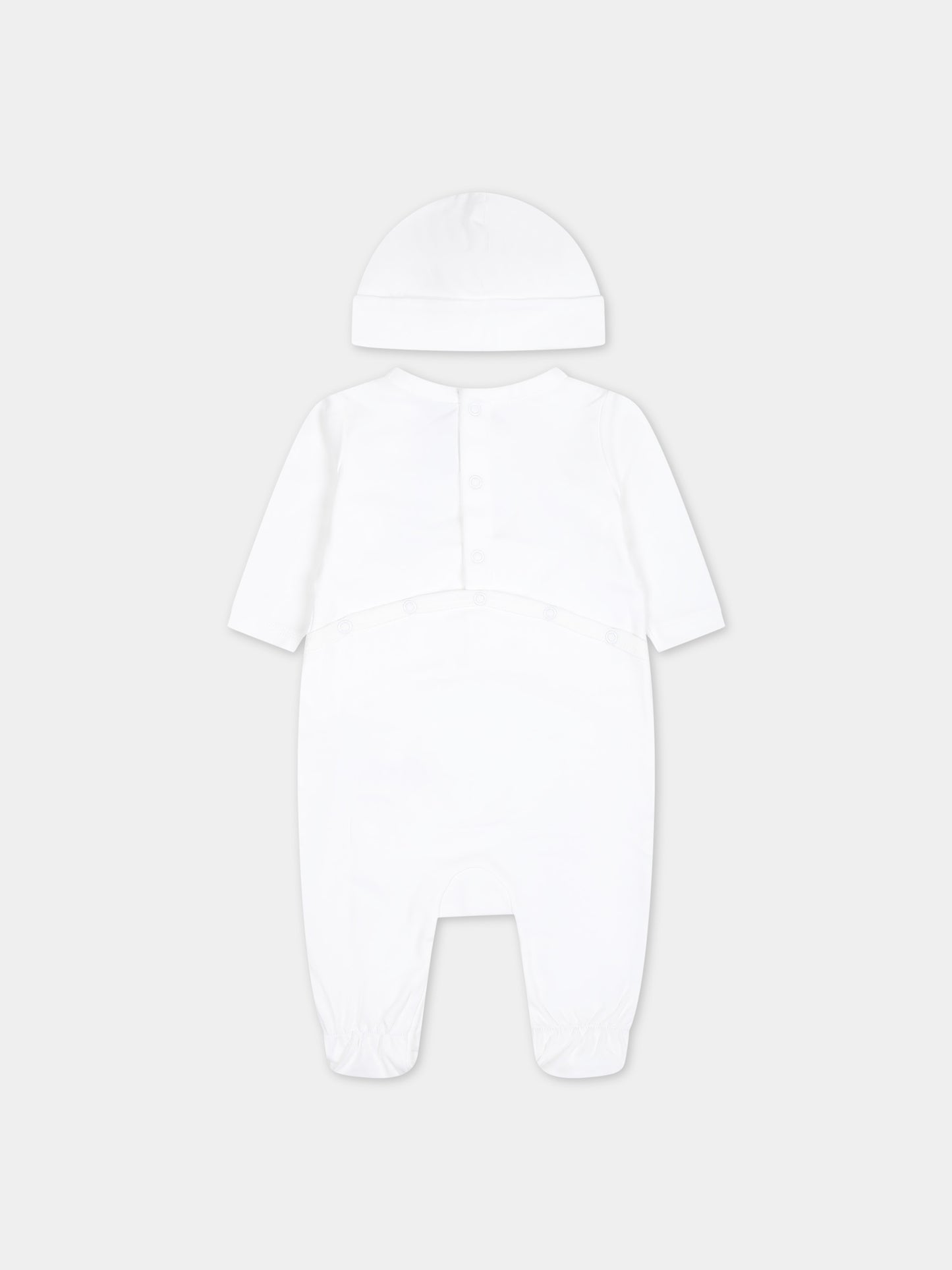 Set bianco per neonato con procioni e logo,Boss,J50831 10P