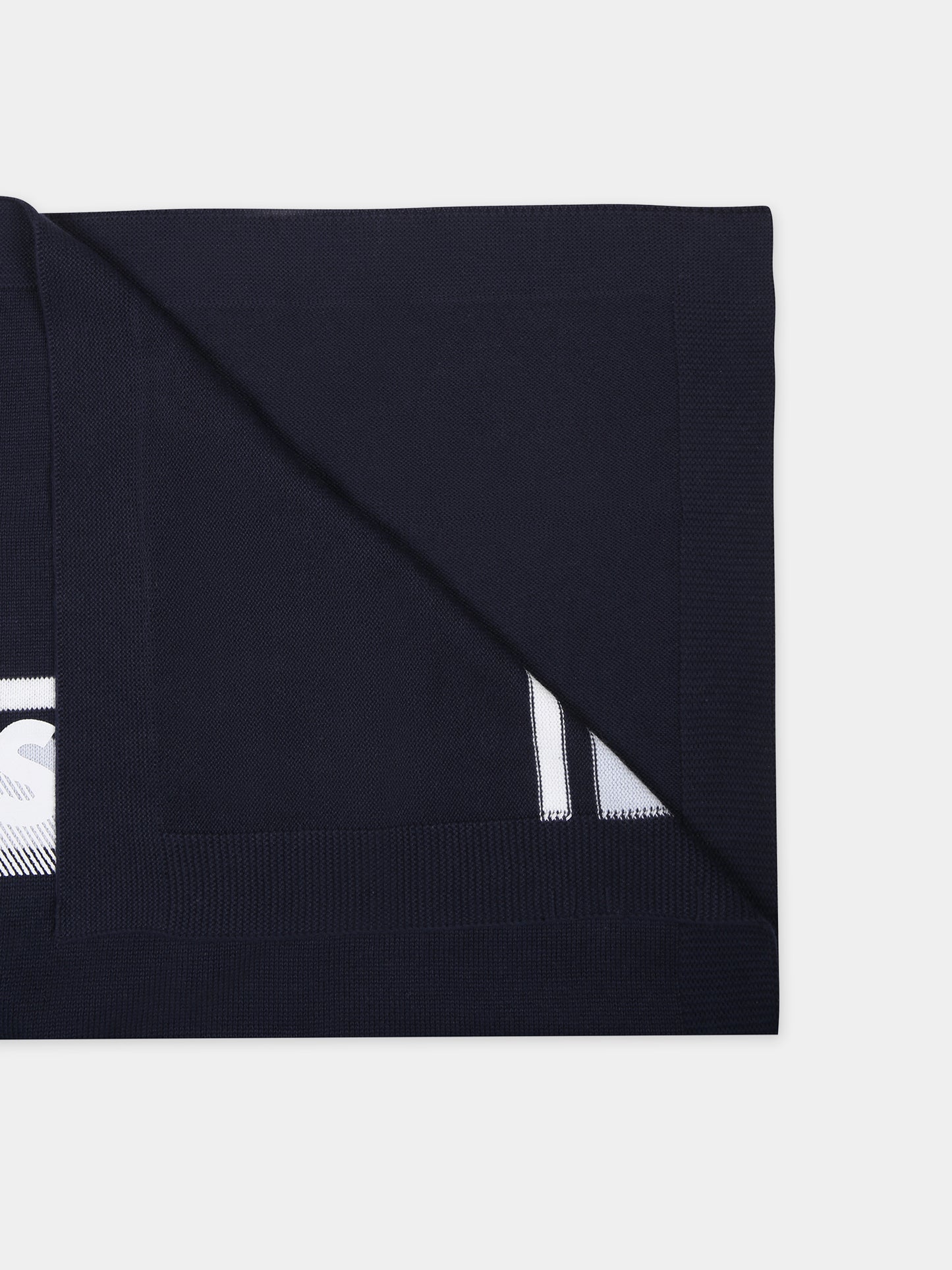 Coperta blu per neonato con logo,Boss,J50936 849