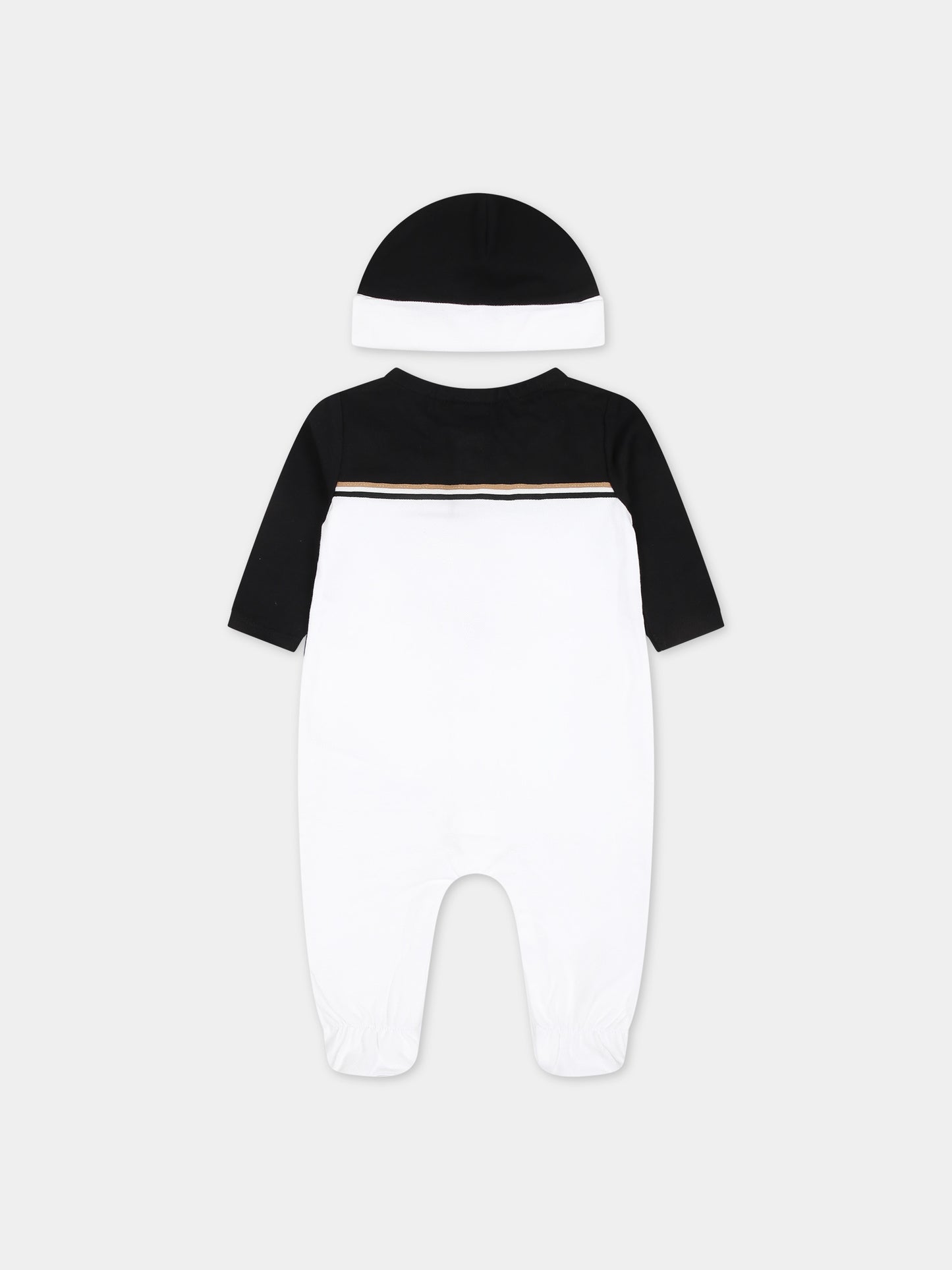 Set bianco per neonato con logo,Boss,J50794 10P