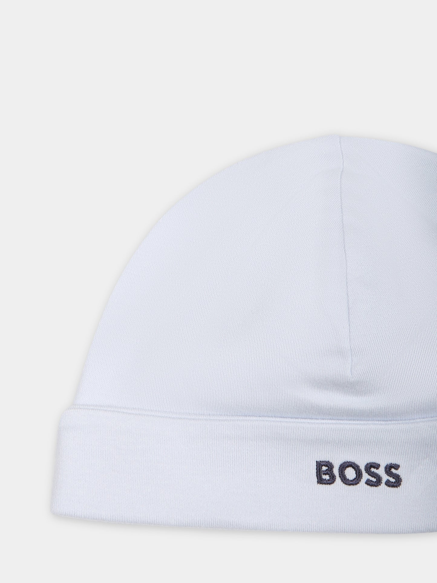 Cappello celeste per neonato con logo,Boss,J50786 771