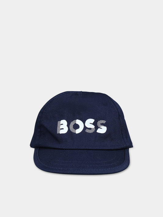 Cappello con visiera blu per neonato con logo,Boss,J50913 849