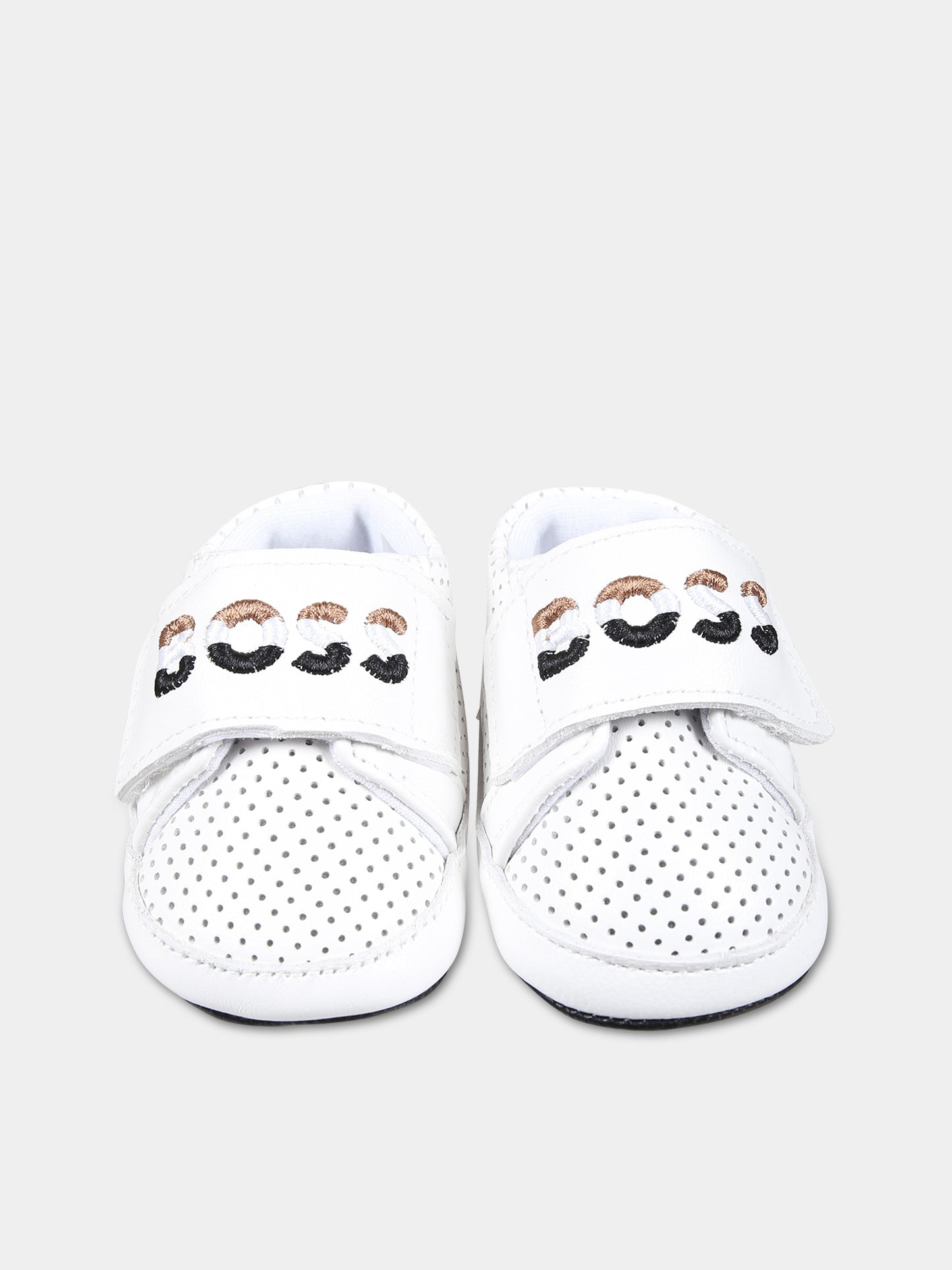 Sneakers bianche per neonato con logo,Boss,J50882 10P