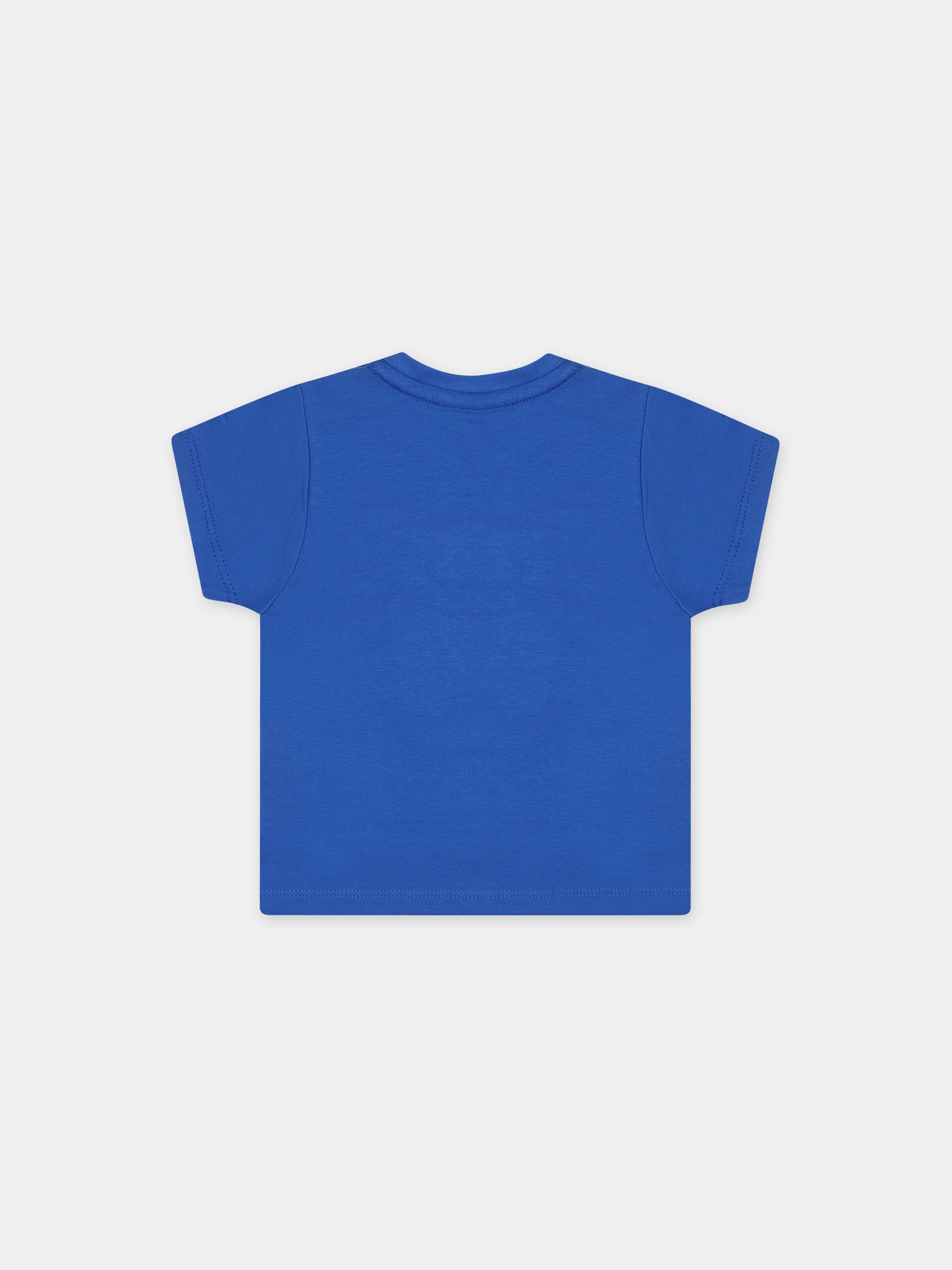 T-shirt azzurra per neonato con logo,Boss,J50604 872