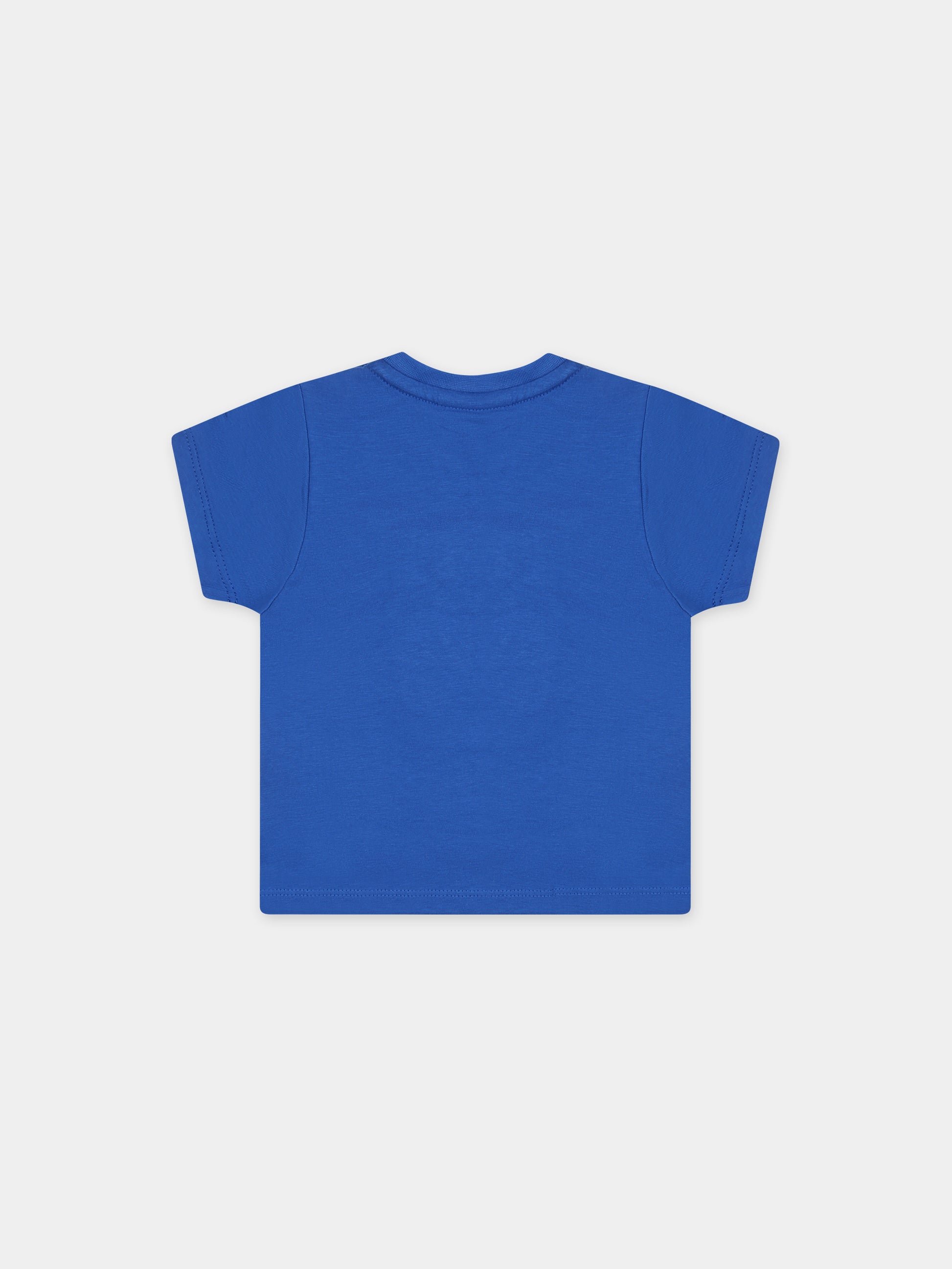 T-shirt azzurra per neonato con logo,Boss,J50604 872