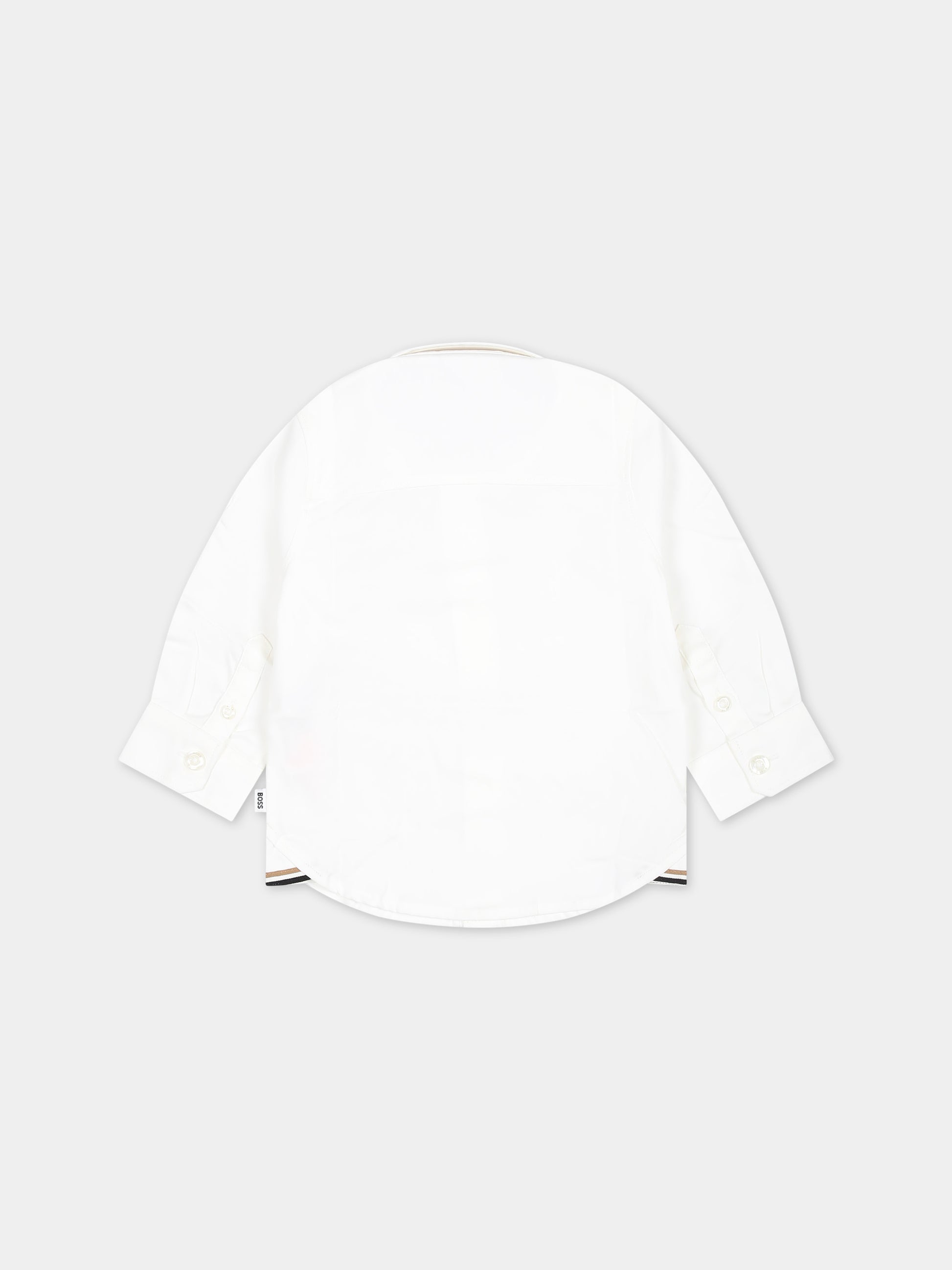 Camicia bianca per neonato con logo,Boss,J50586 10P