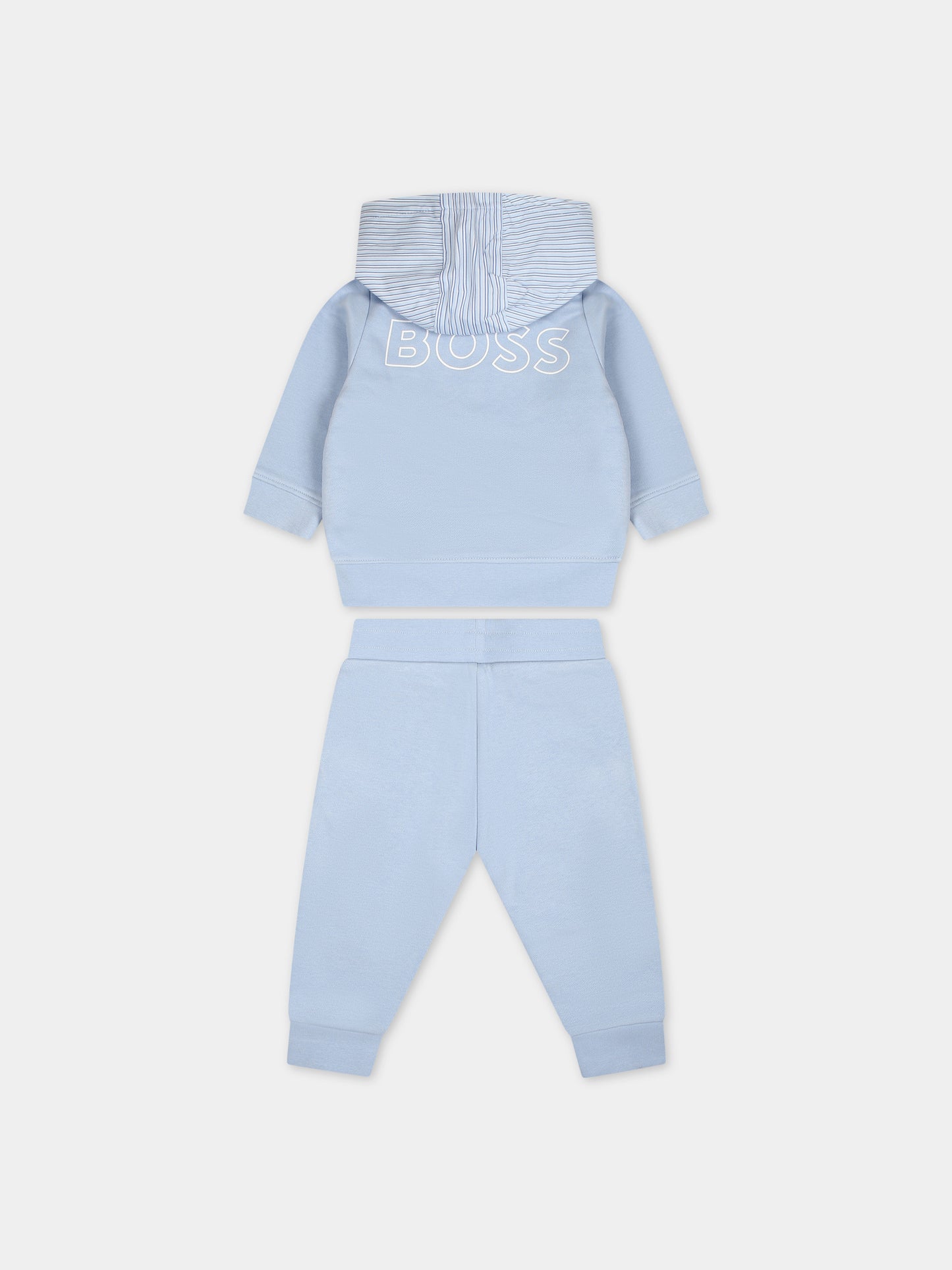Completo celeste per neonato con logo,Boss,J50629 783