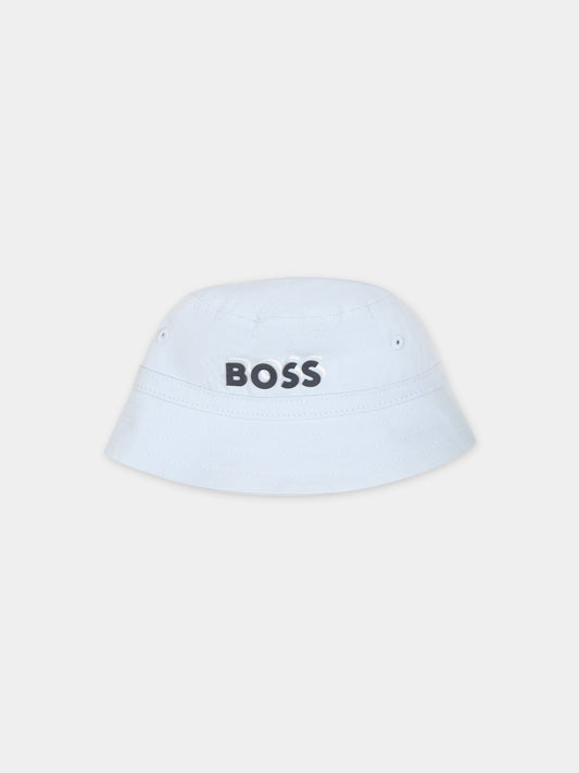 Cloche celeste per neonato con logo,Boss,J50916 771