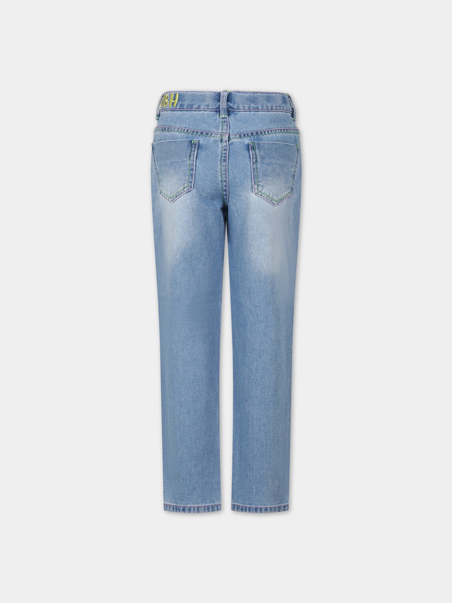 Jeans in denim per bambina con ricami all-over,Billieblush,U20019 Z18