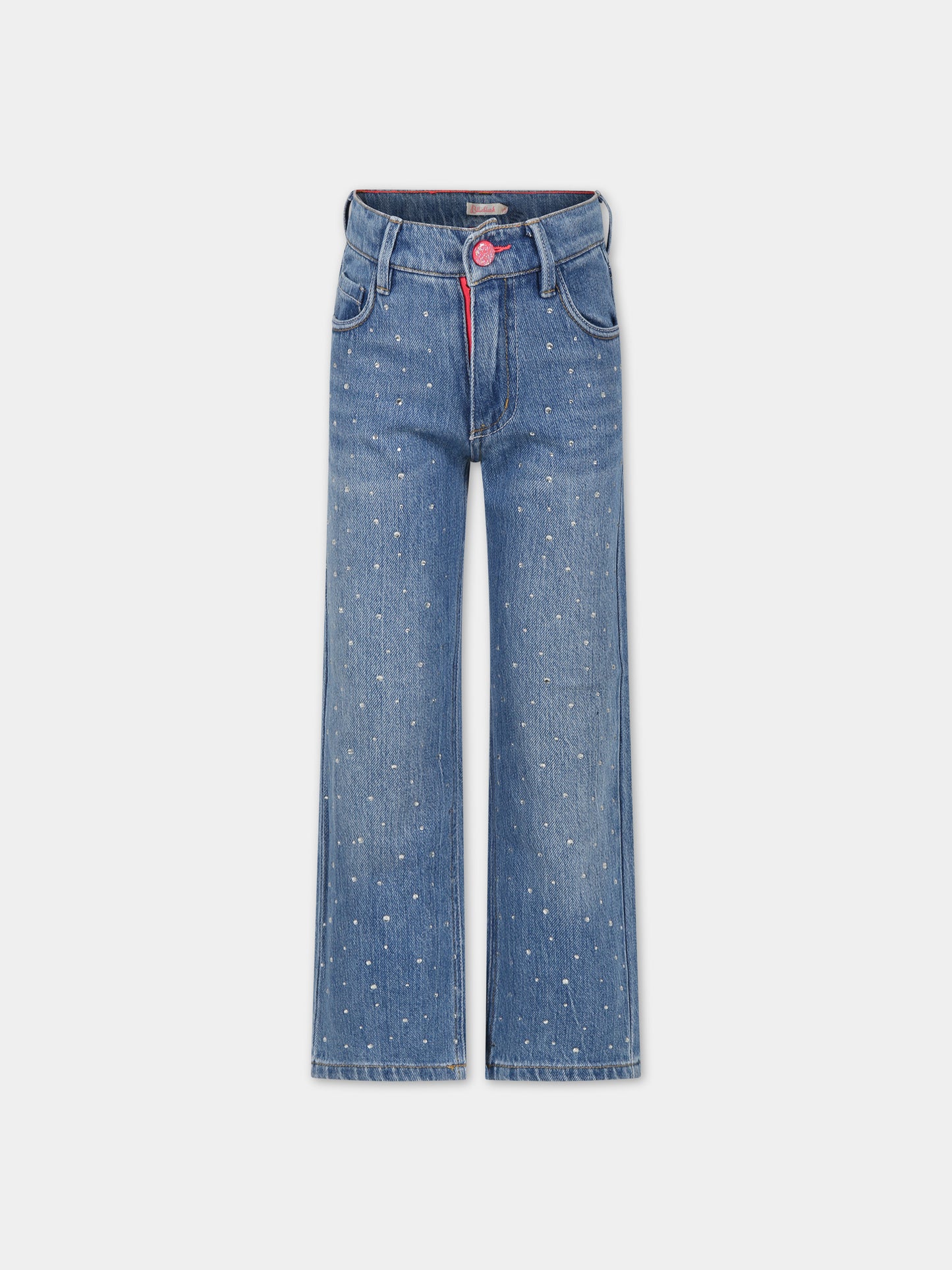 Jeans denim per bambina con borchie,Billieblush,U20132 Z25