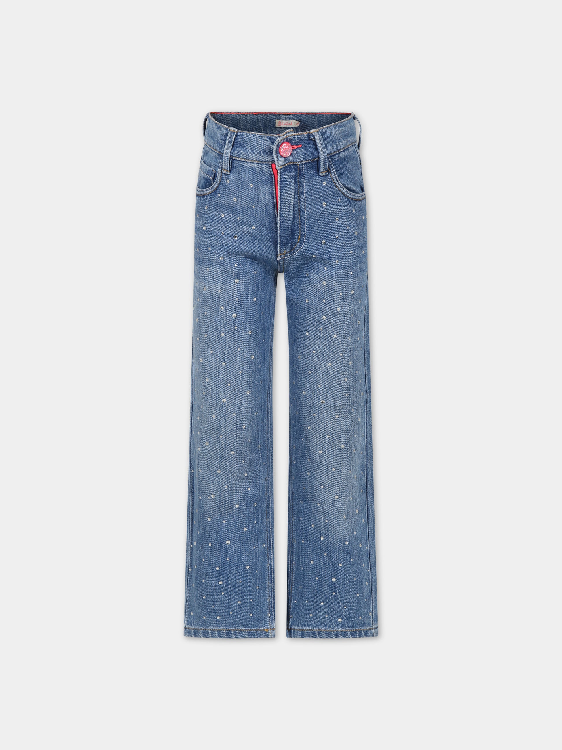 Jeans denim per bambina con borchie,Billieblush,U20132 Z25