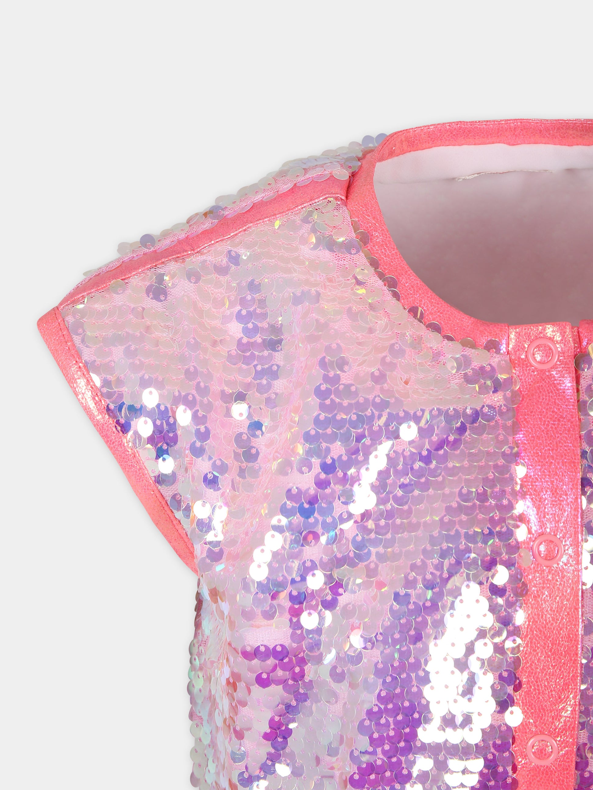 Gilet rosa per bambina con paillettes,Billieblush,U20091 462