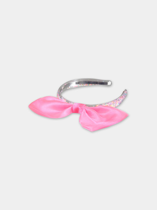 Cerchietto fucsia per bambina con fiocco,Billieblush,U20375 499