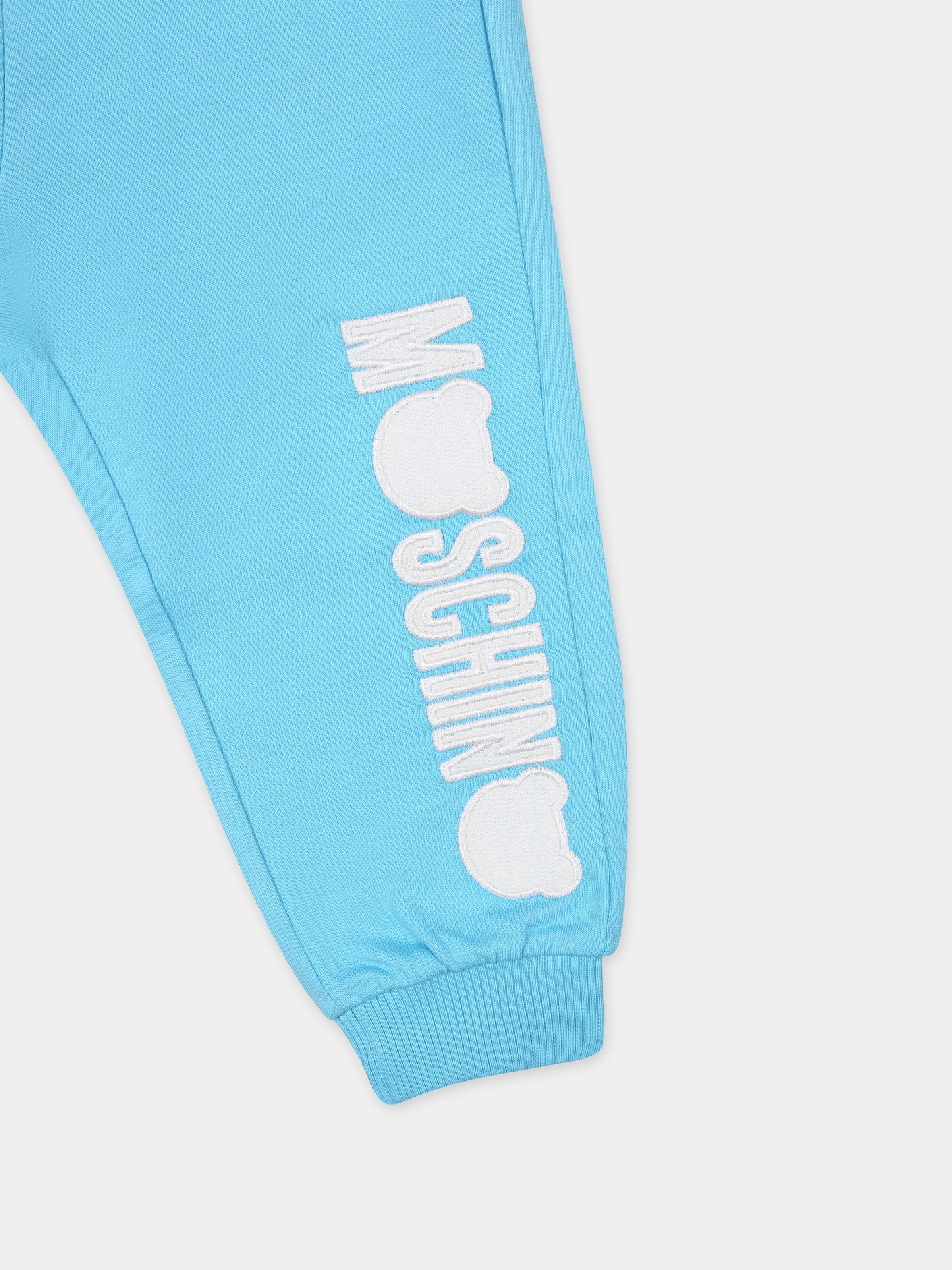 Completo celeste per neonata con logo,Moschino Kids,MOK049 LCA51 40538