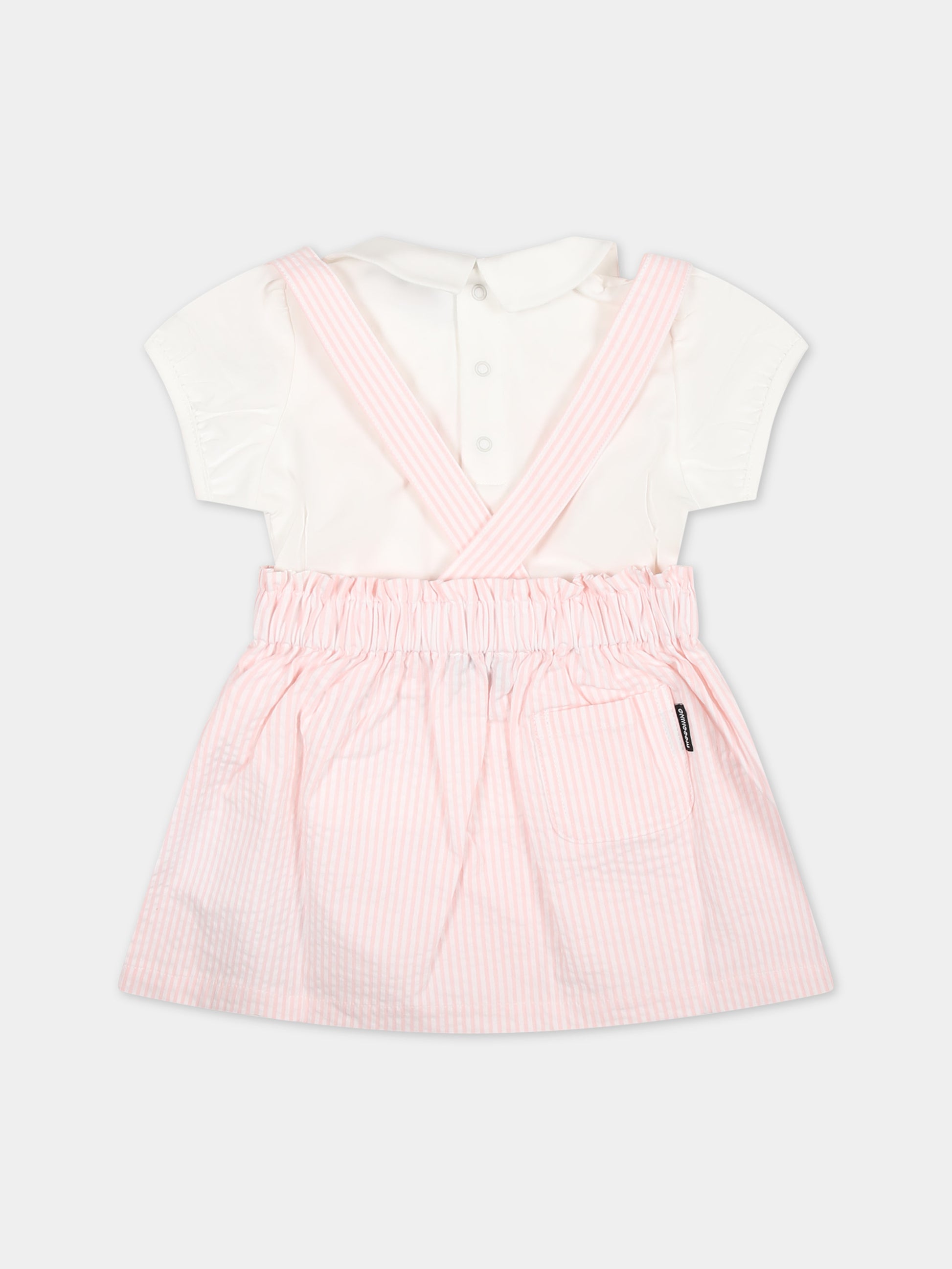 Salopette rosa per neonata,Moschino Kids,MDG00Z LYE00 84324