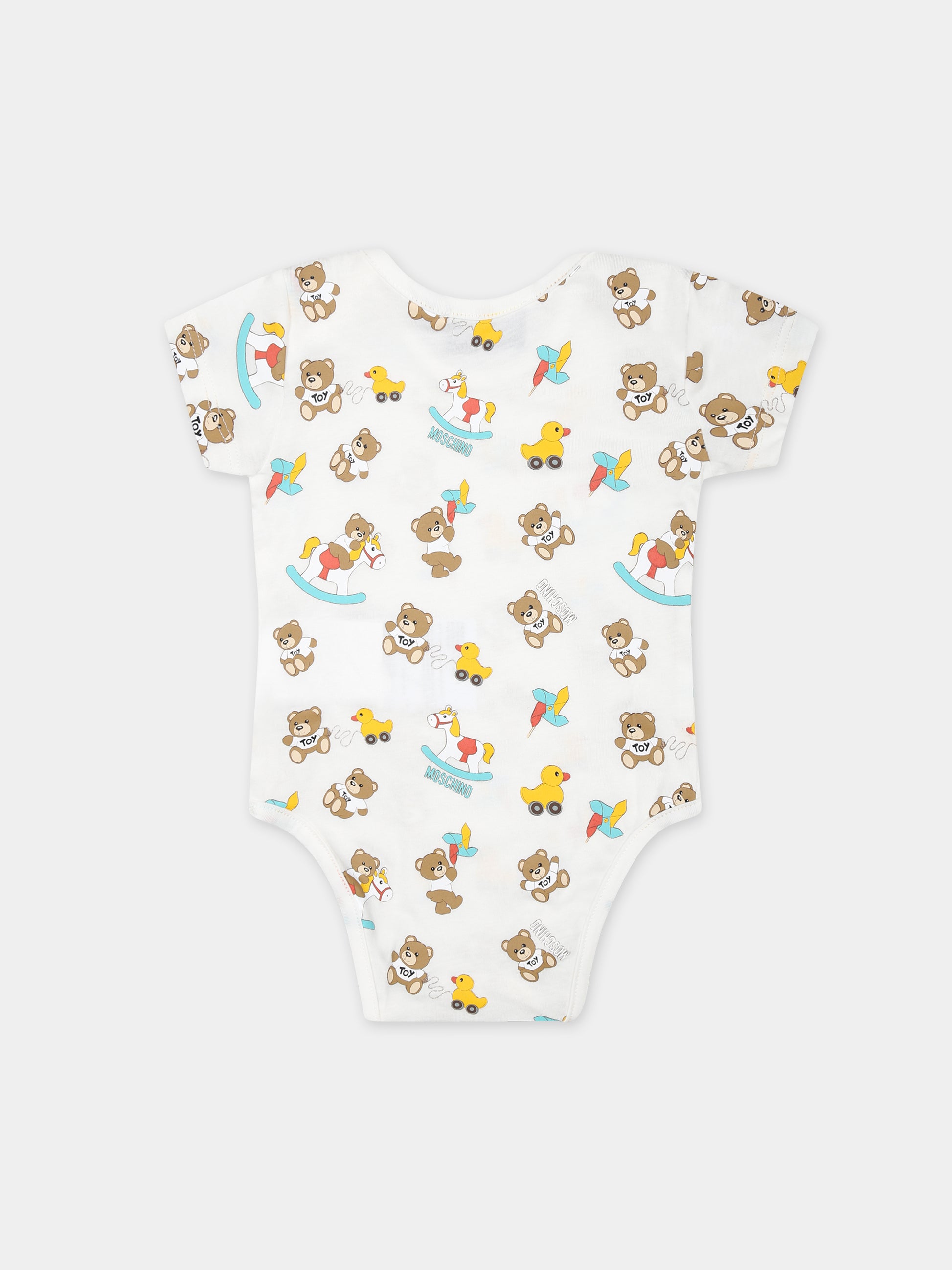 Set bianco per neonati con Teddy Bear,Moschino Kids,M7Y017 LAB92 84587