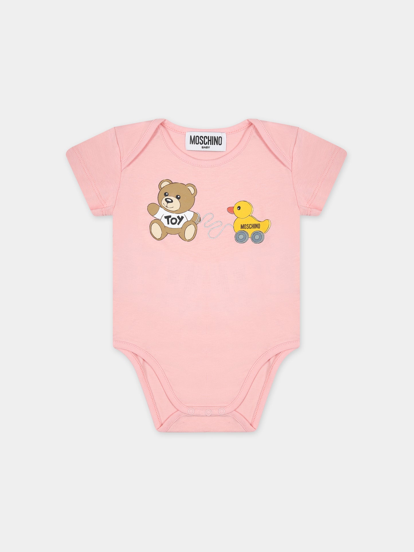 Set rosa per neonata con Teddy Bear,Moschino Kids,M7Y017 LAB92 83536