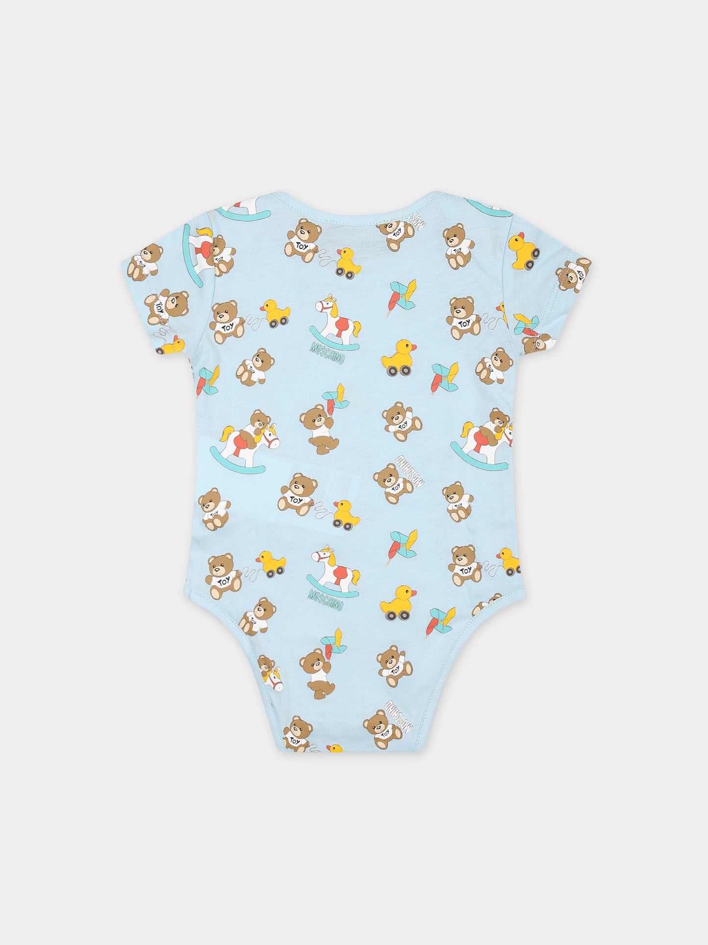Set celeste per neonato con Teddy Bear,Moschino Kids,M7Y017 LAB92 83537