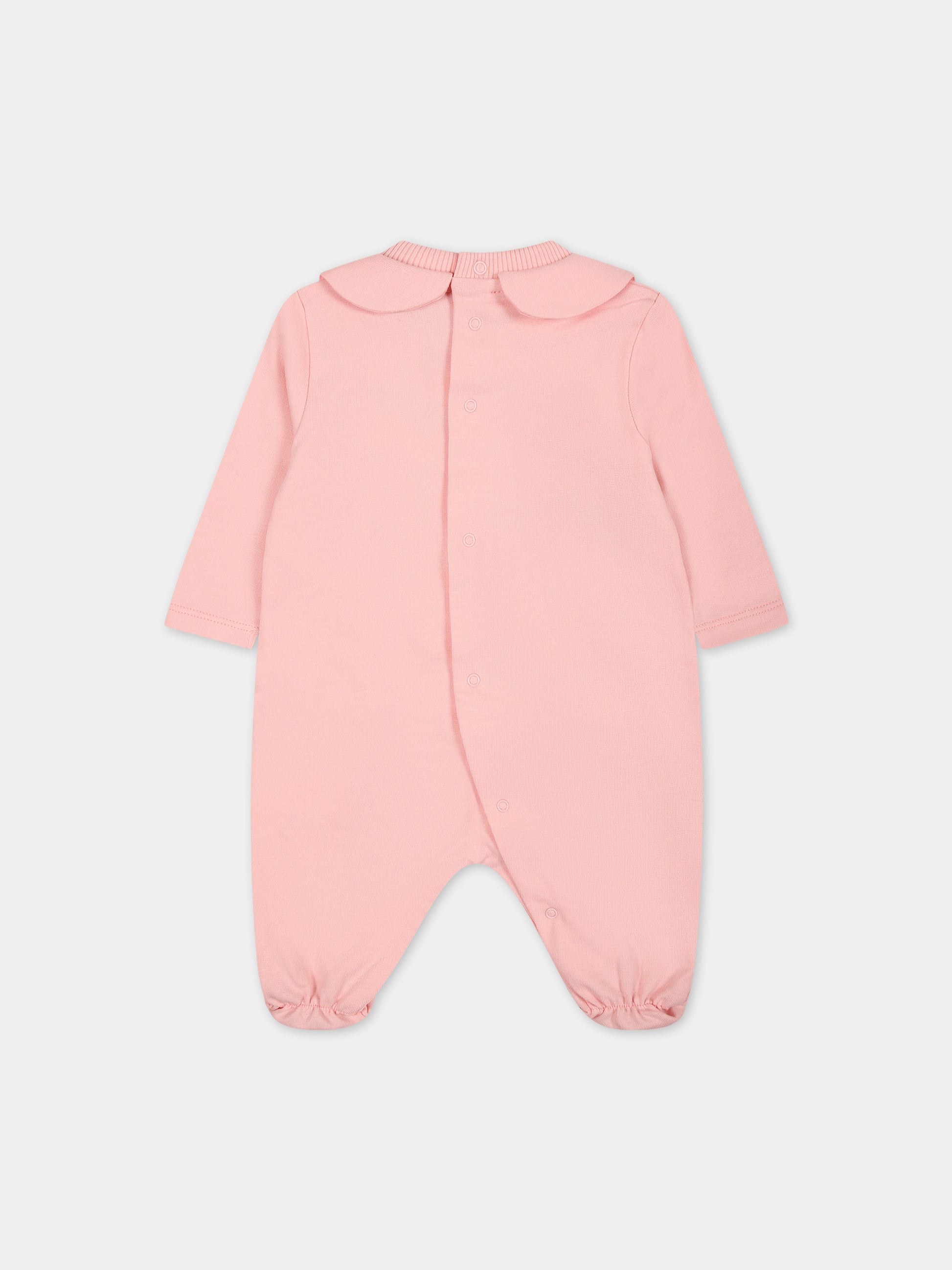 Tutina rosa per neonata con logo e Teddy Bear,Moschino Kids,MUY06M LCA19 50209