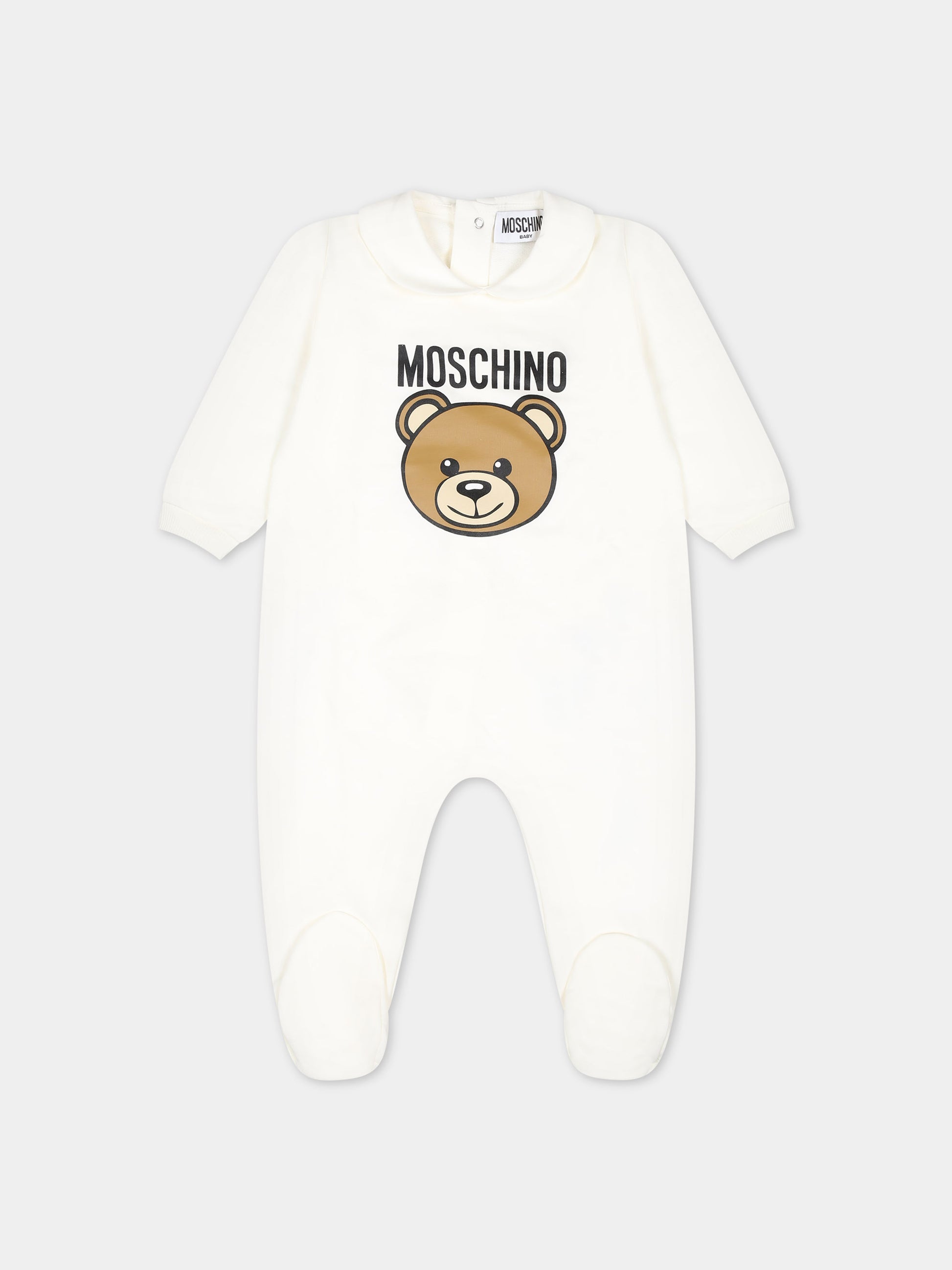 Tutina bianco per neonati con Teddy Bear,Moschino Kids,MUY06P LCA19 10063