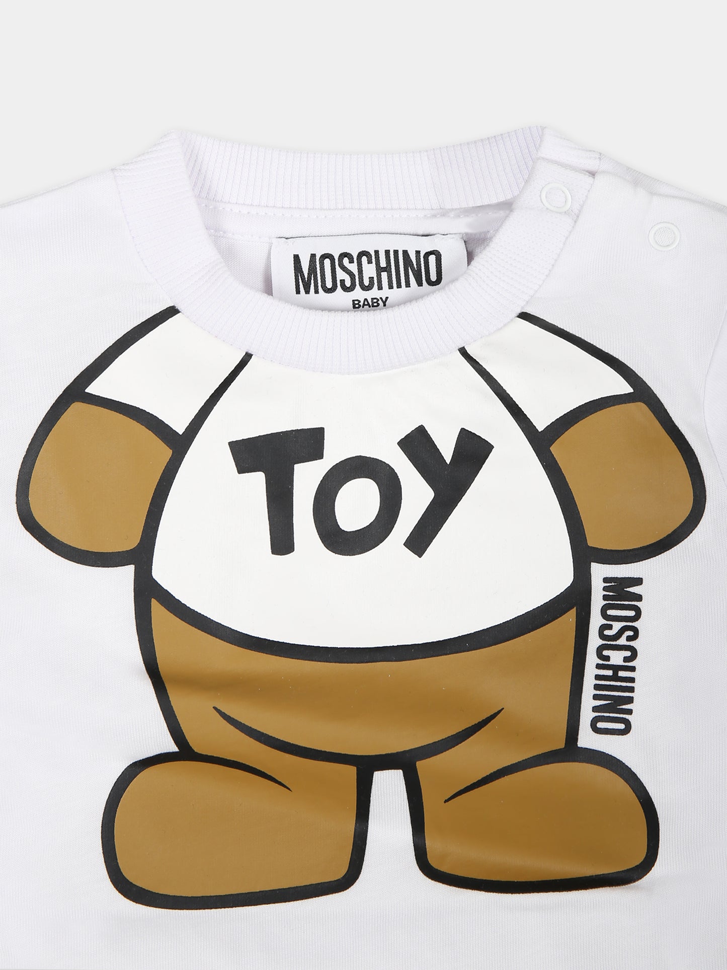 Pagliaccetto bianco per neonati con Teddy Bear,Moschino Kids,MNY022 LAA33 10101