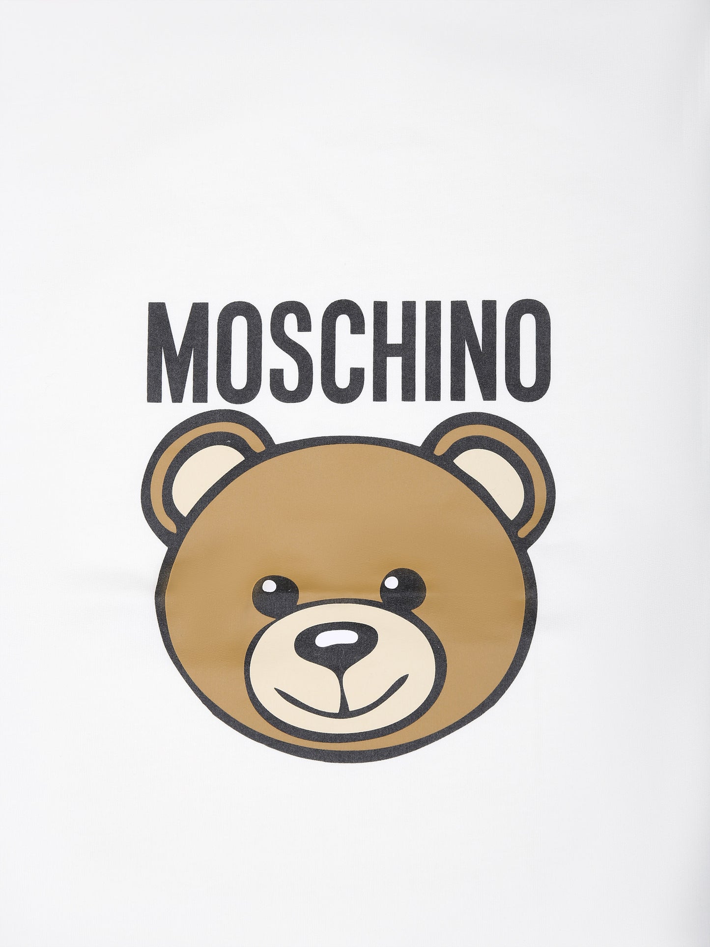 Coperta avorio per neonati con Teddy Bear e logo,Moschino Kids,M6B005 LCA19 10063