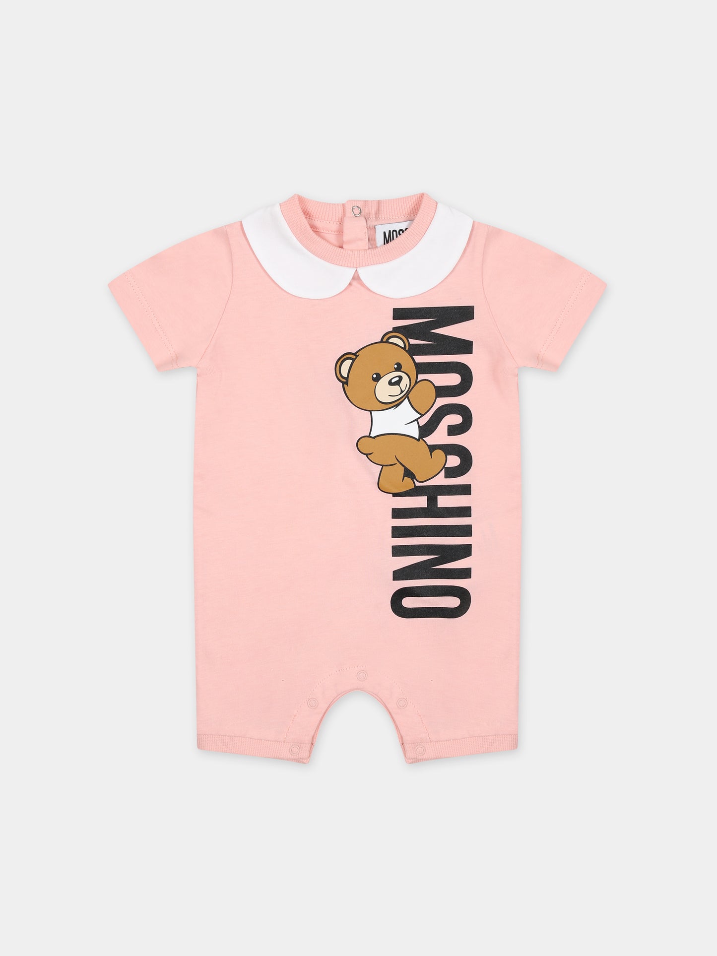 Pagliaccetto rosa per neonati con Teddy Bear,Moschino Kids,MUY06L LAA17 50209