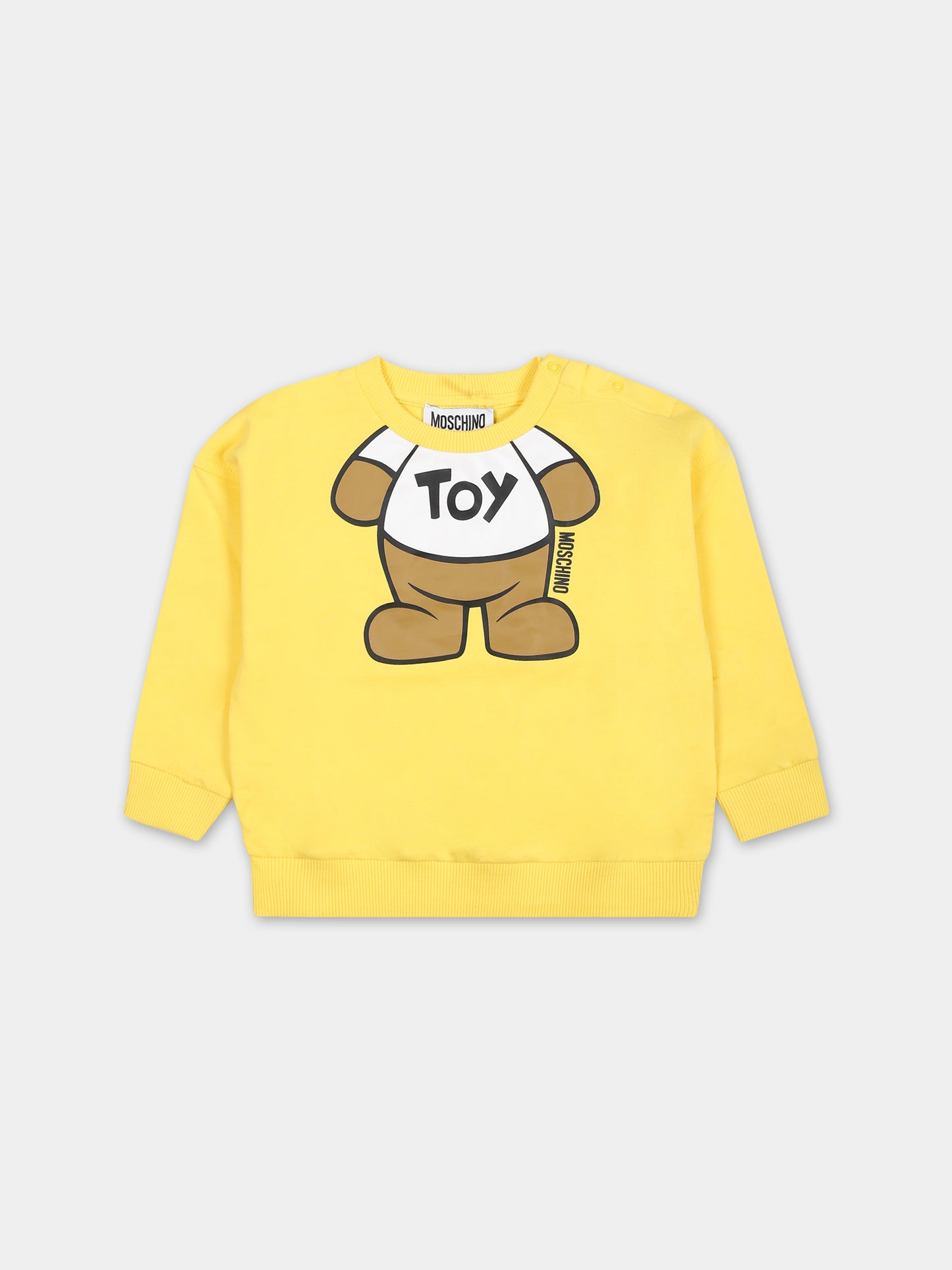 Felpa gialla per neonati con Teddy Bear,Moschino Kids,MYF03Q LCA69 50162