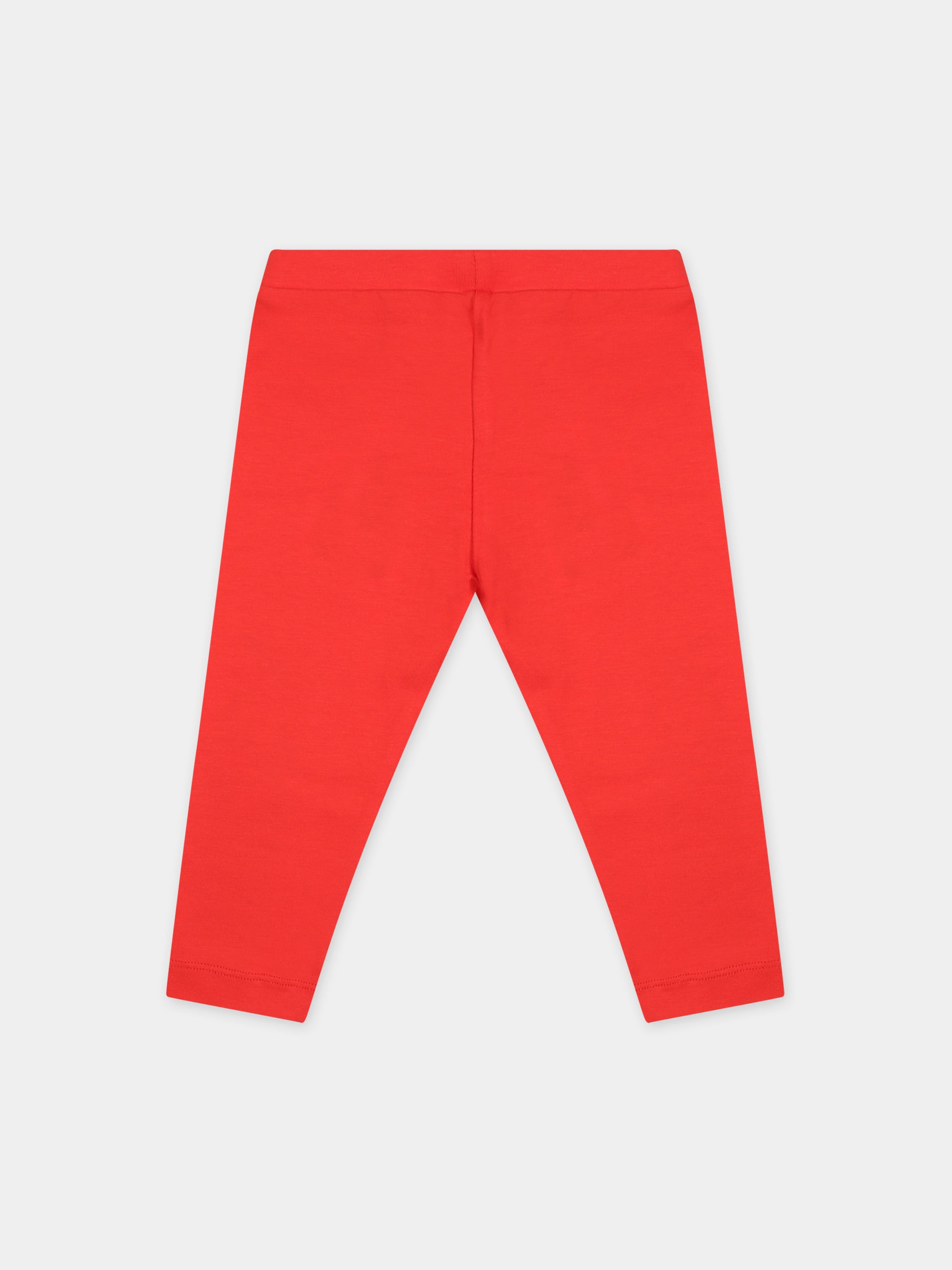 Leggings rosso per neonata con logo,Moschino Kids,MAP032 LBA00 50109