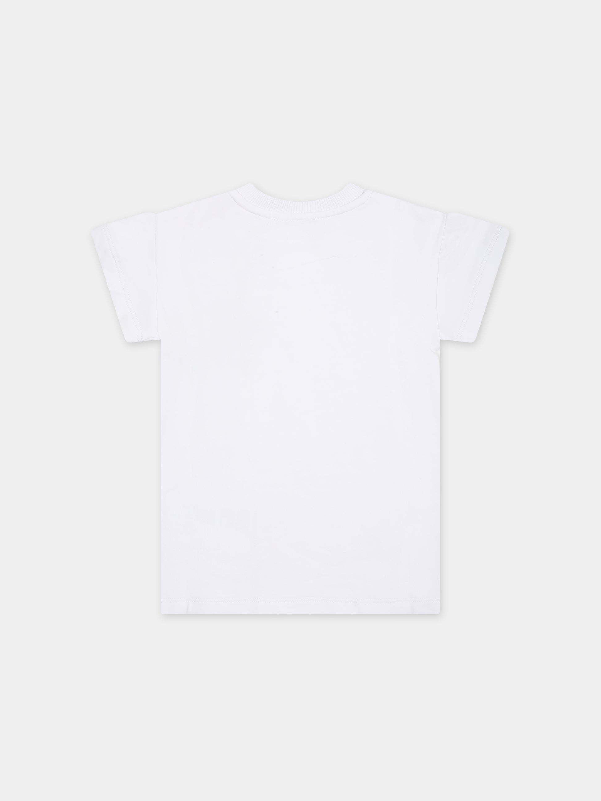 Vestito bianco per neonata con Teddy Bear e logo,Moschino Kids,MDV0B6 LDA25 10101