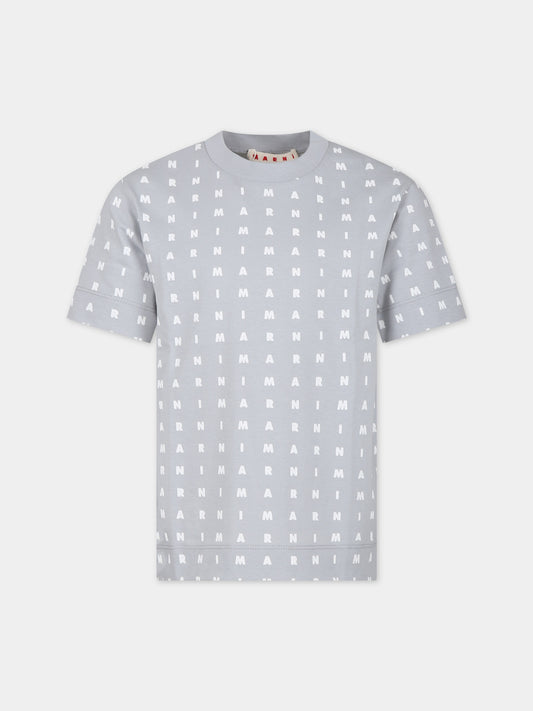 T-shirt grigia per bambini con logo,Marni Kids,M01095 M00S5 MT169U 0M917