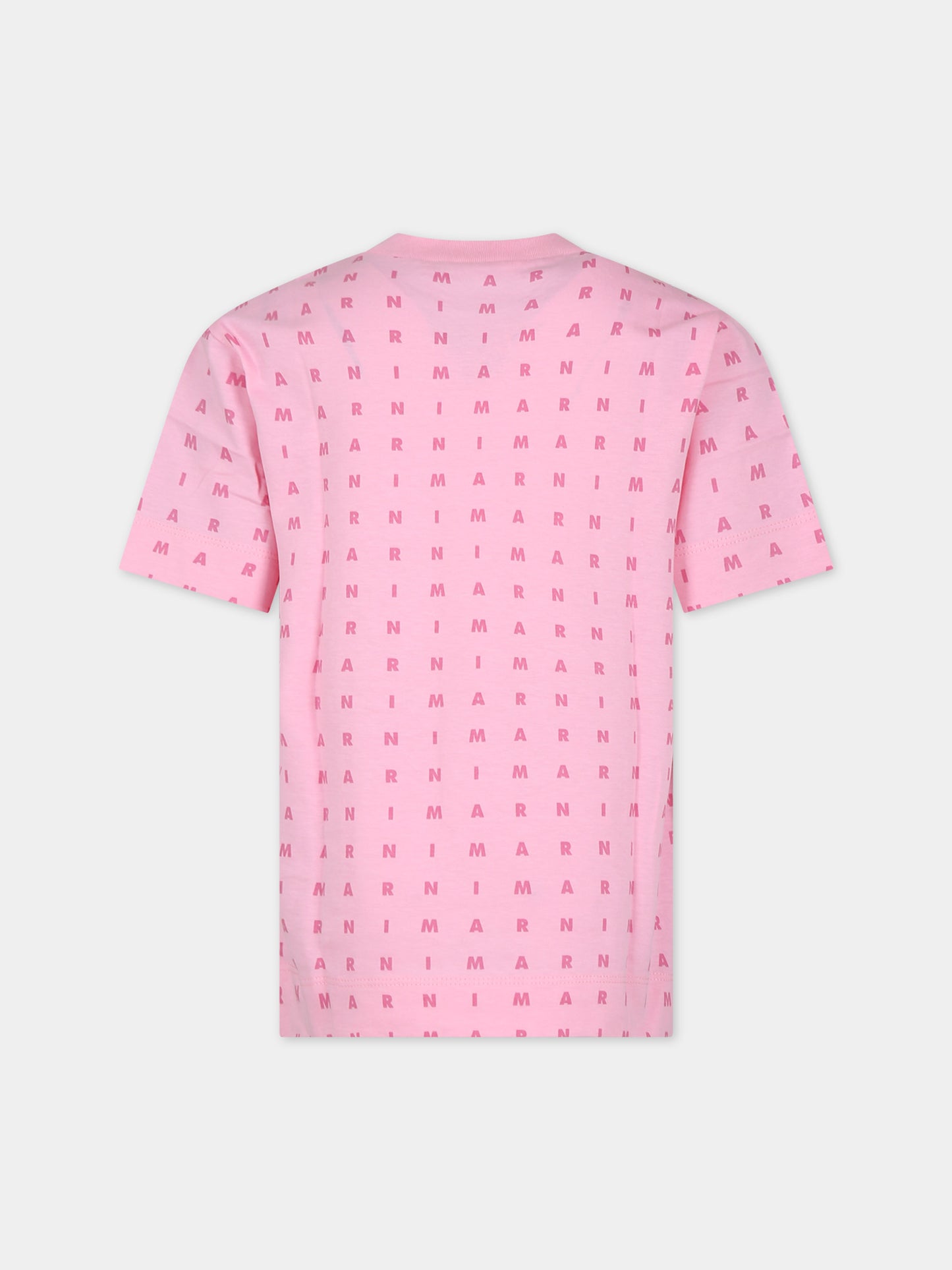 T-shirt rosa per bambina con logo,Marni Kids,M01095 M00S5 MT169U 0M340