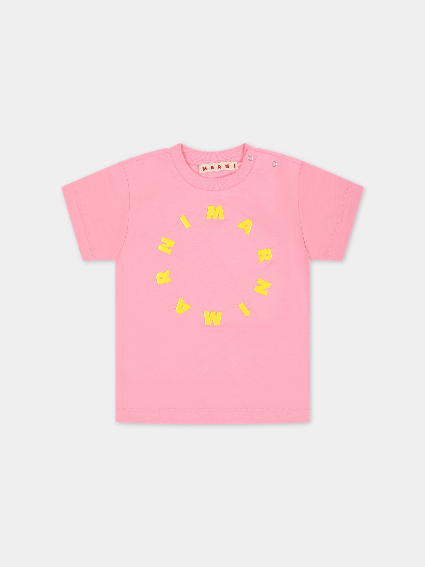 T-shirt rosa per neonata con logo,Marni Kids,M01141 M00L9 MT71B 0M340