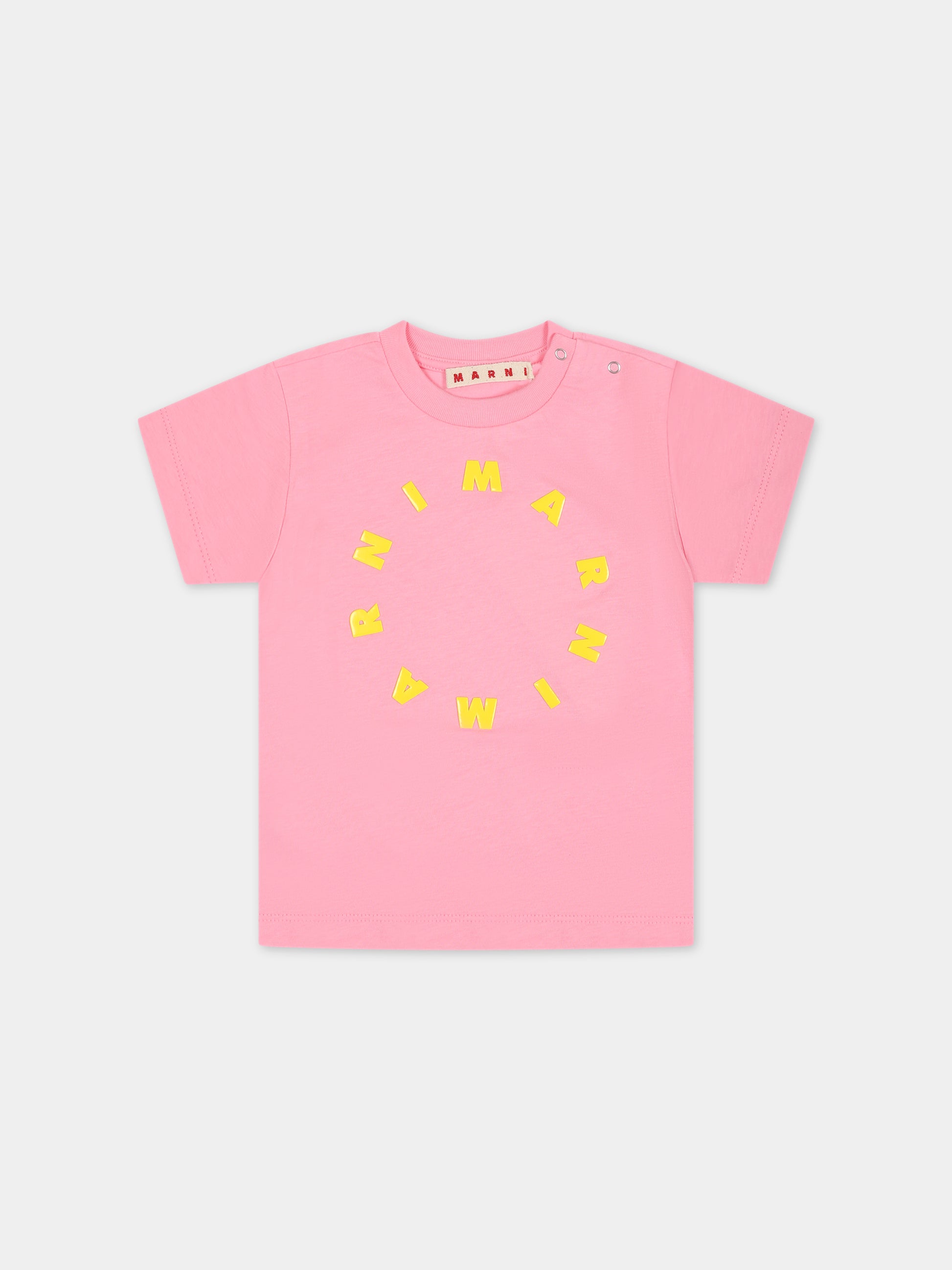 T-shirt rosa per neonata con logo,Marni Kids,M01141 M00L9 MT71B 0M340