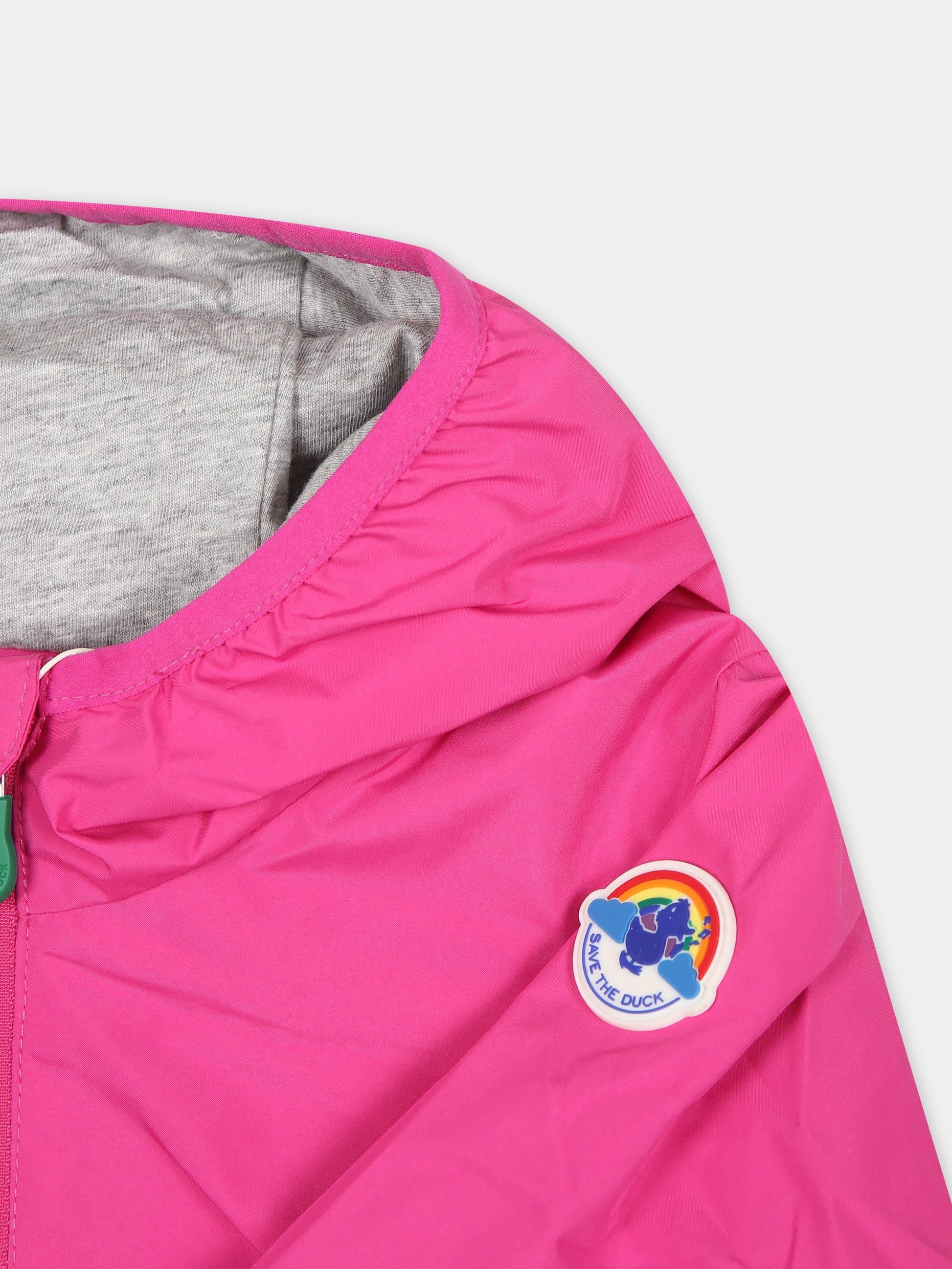 Giacca a vento Coco fucsia per neonata con logo,Save The Duck Kids,I30006X WIND18 80037