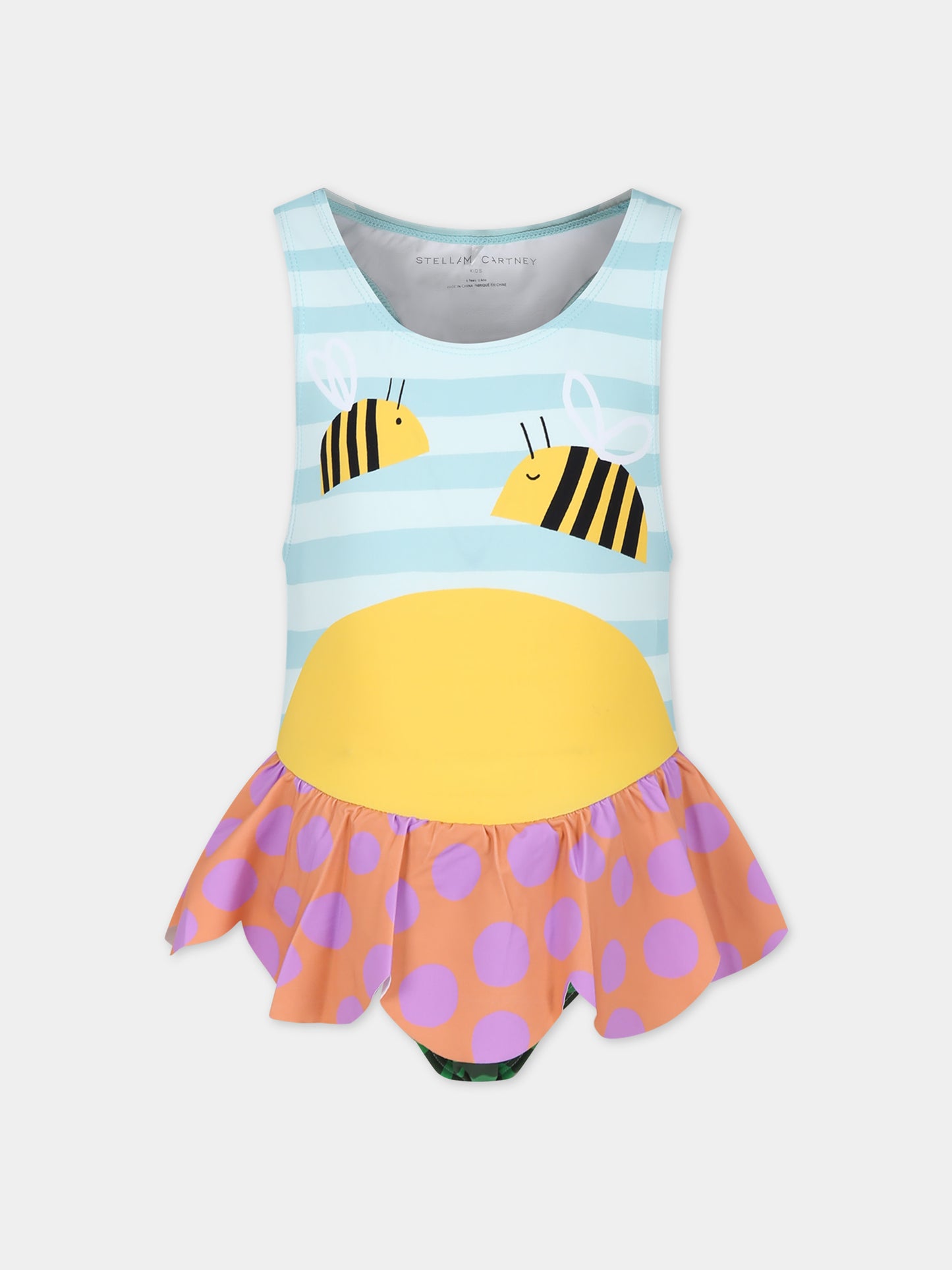 Costume celeste per bambina con api,Stella Mccartney Kids,TUCA49 Z1652 999MC