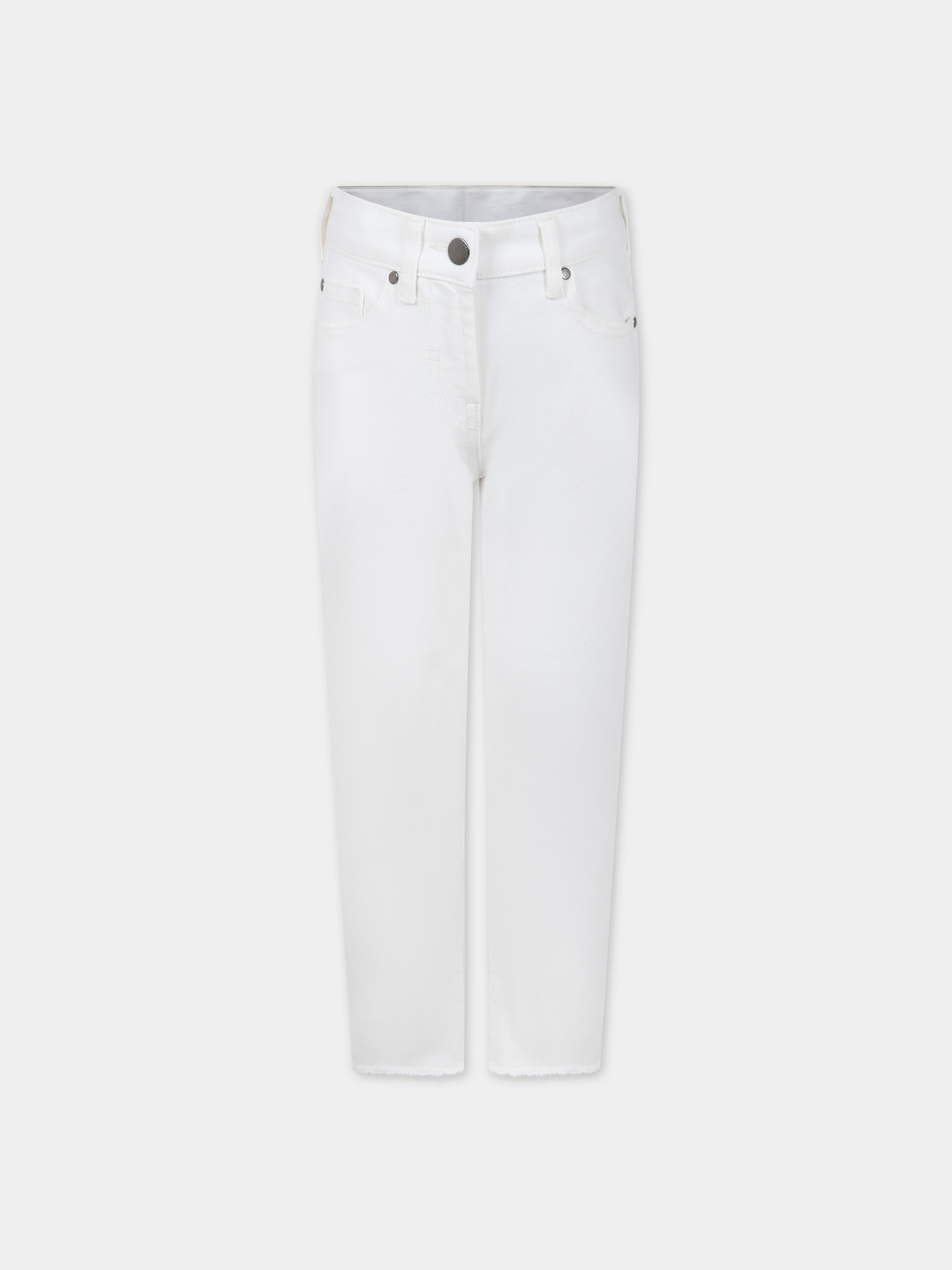 Jeans bianco denim per bambina con logo,Stella Mccartney Kids,TU6D50 Z0156 101