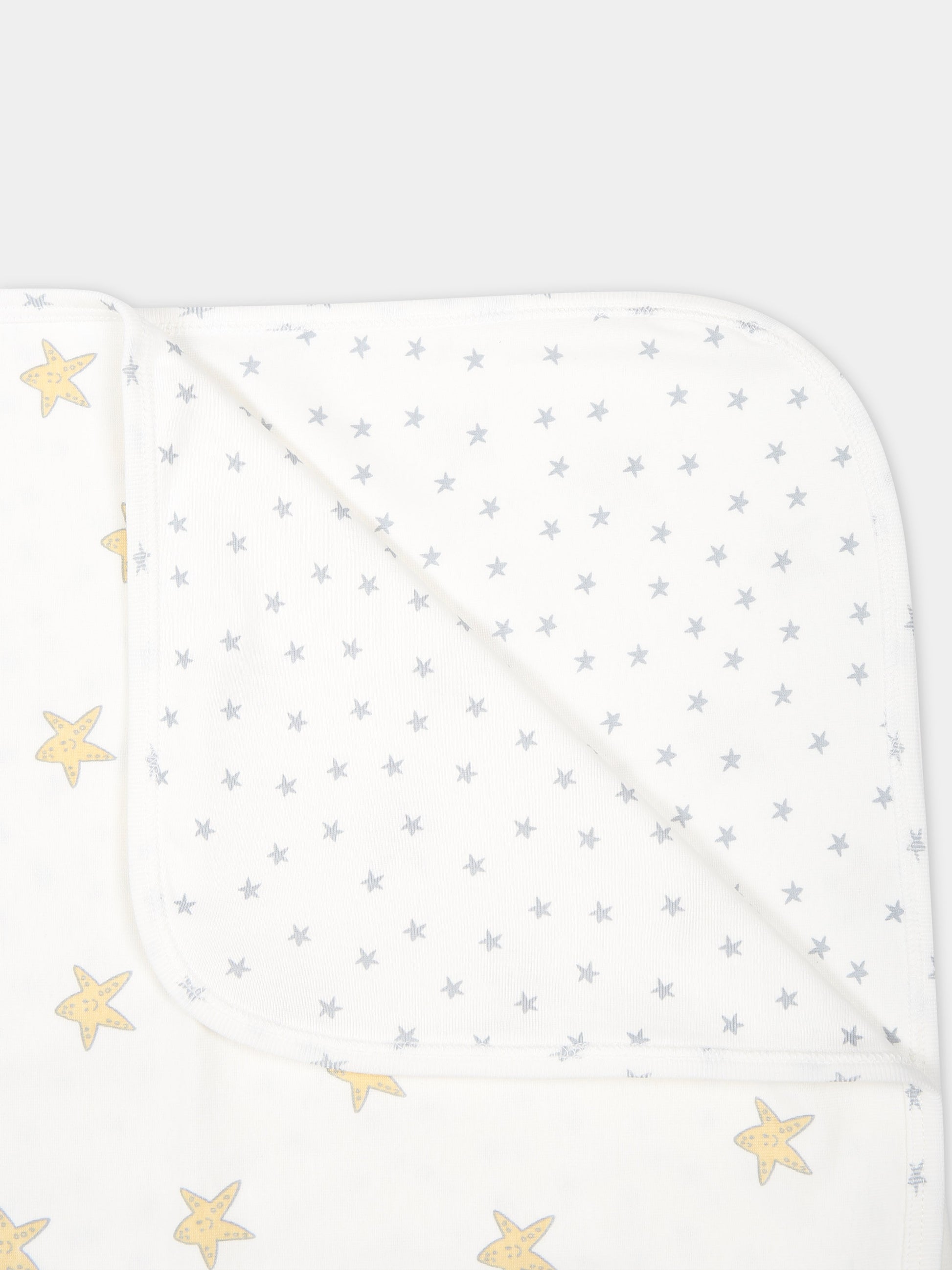 Coperta avorio per neonati con stelle marine,Stella Mccartney Kids,TU0510 Z1788 101MC