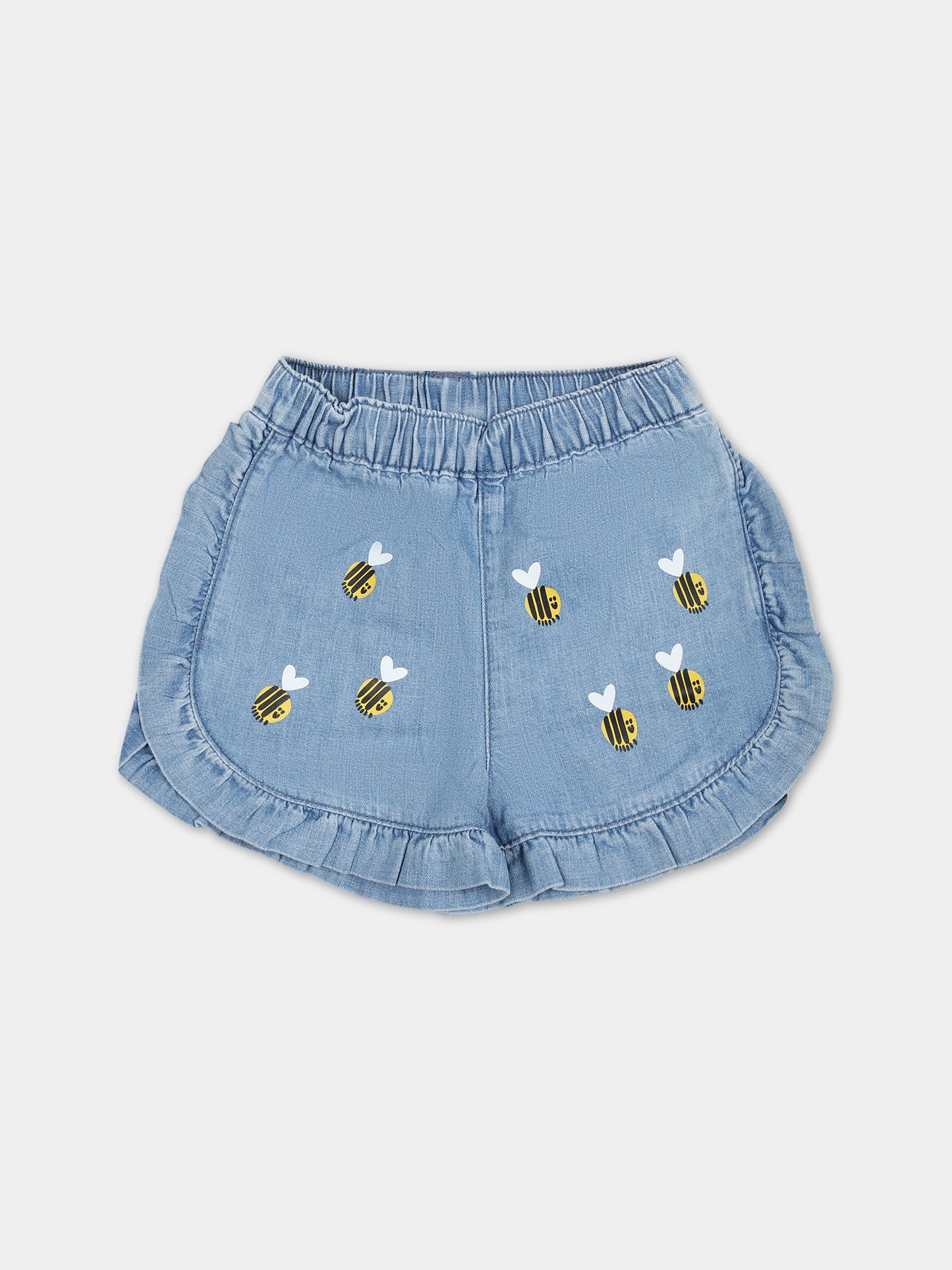 Shorts blu per neonata con api,Stella Mccartney Kids,TU6149 Z1791 601MC