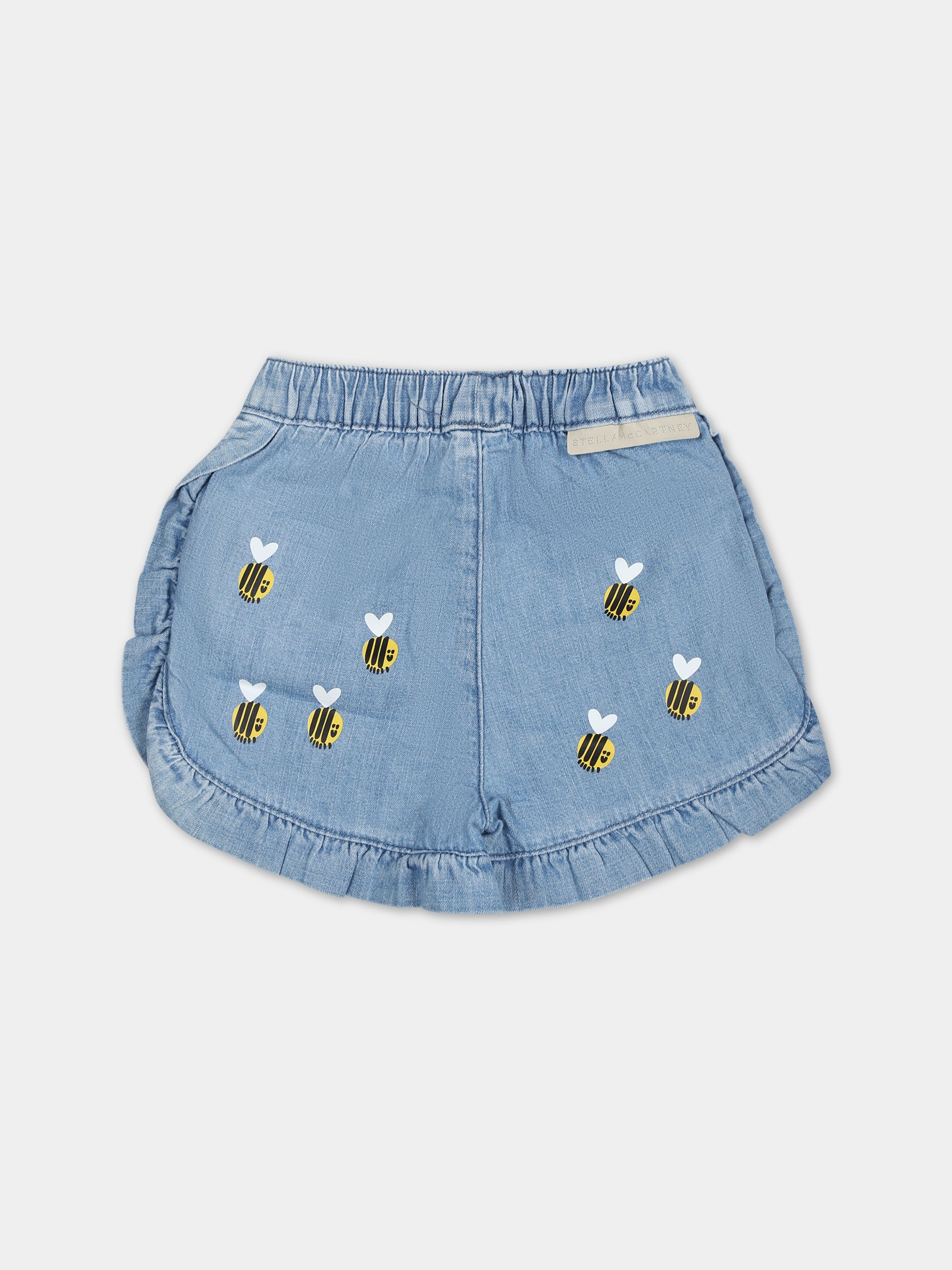 Shorts blu per neonata con api,Stella Mccartney Kids,TU6149 Z1791 601MC