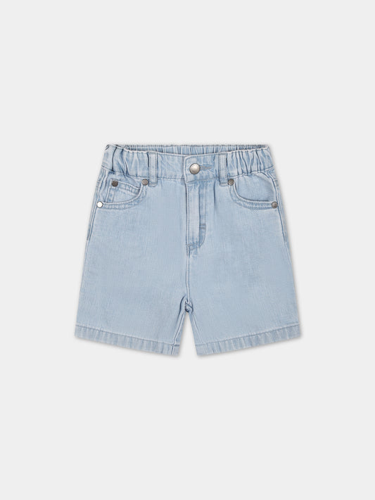 Shorts in denim per neonato con logo,Stella Mccartney Kids,TU6659 Z0522 601