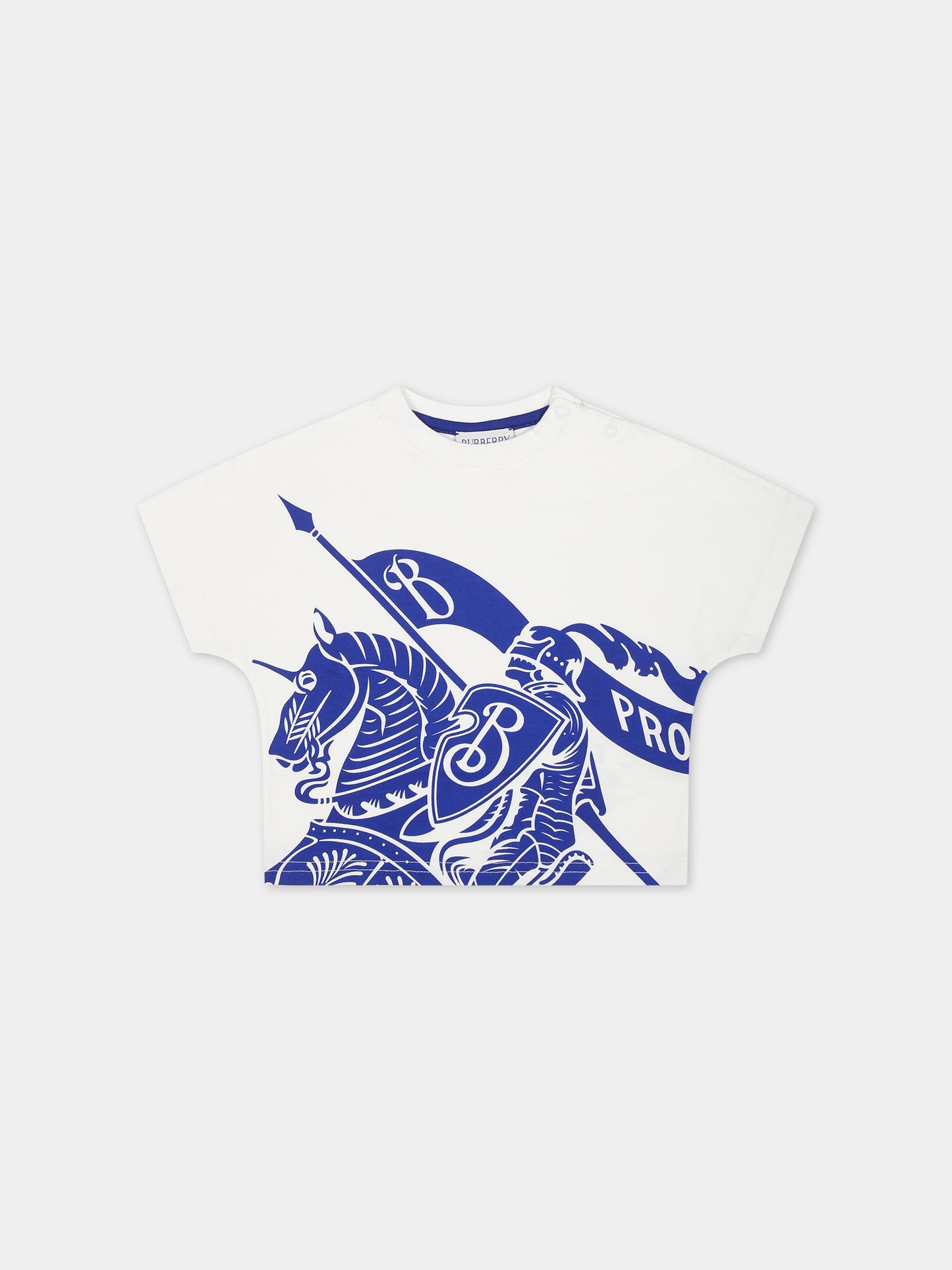 T-shirt bianca per neonata con stampa,Burberry Kids,8078324 B7347