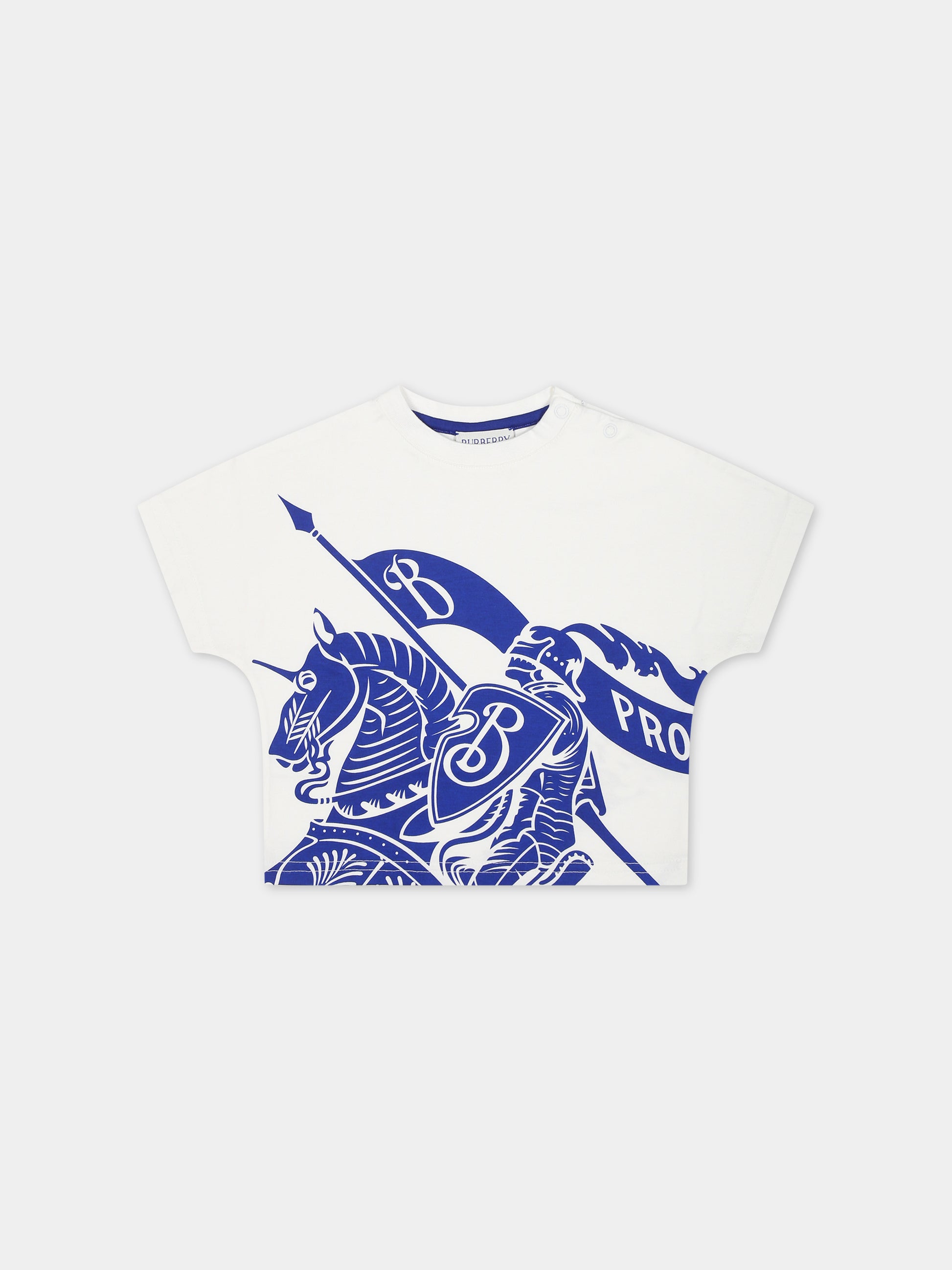 T-shirt bianca per neonata con stampa,Burberry Kids,8078324 B7347