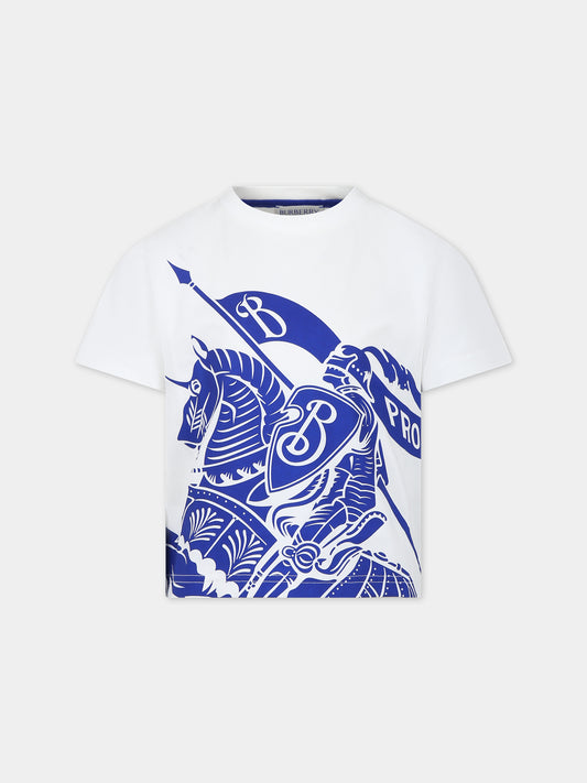T-shirt bianca per bambina con stampa,Burberry Kids,8078324 B7347