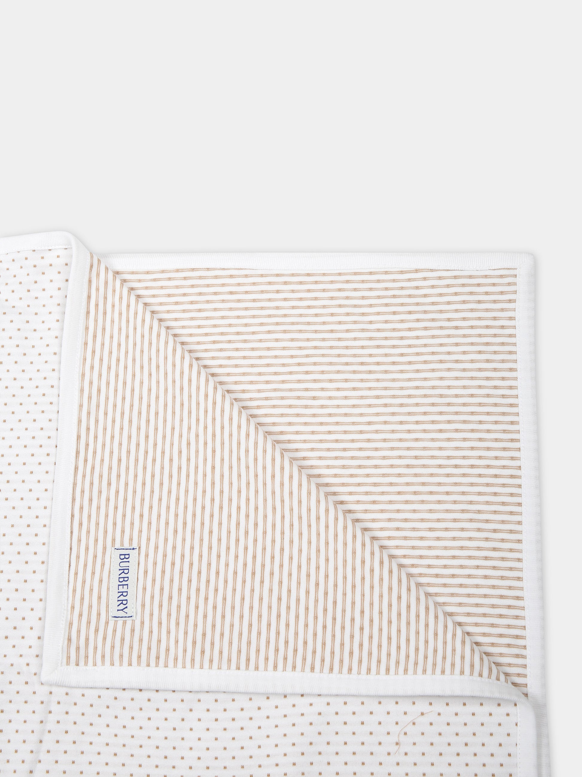 Coperta bianca per neonati con logo e fantasia all-over,Burberry Kids,8078060 A7168