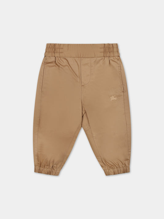 Pantaloni beige per neonato con logo,Burberry Kids,8078328 A7026