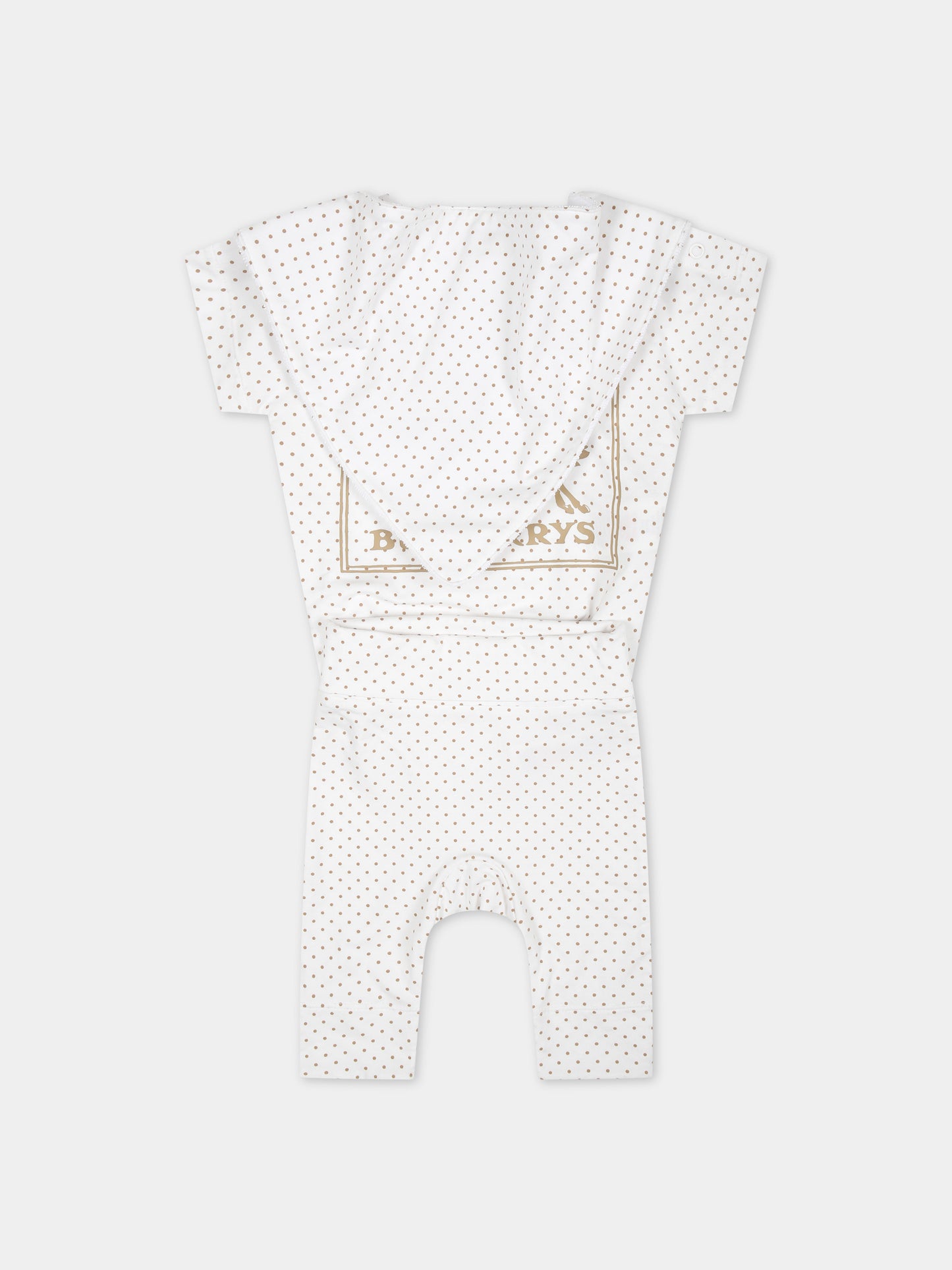 Completo bianco per neonati con logo e pois all-over,Burberry Kids,8078866 A7168
