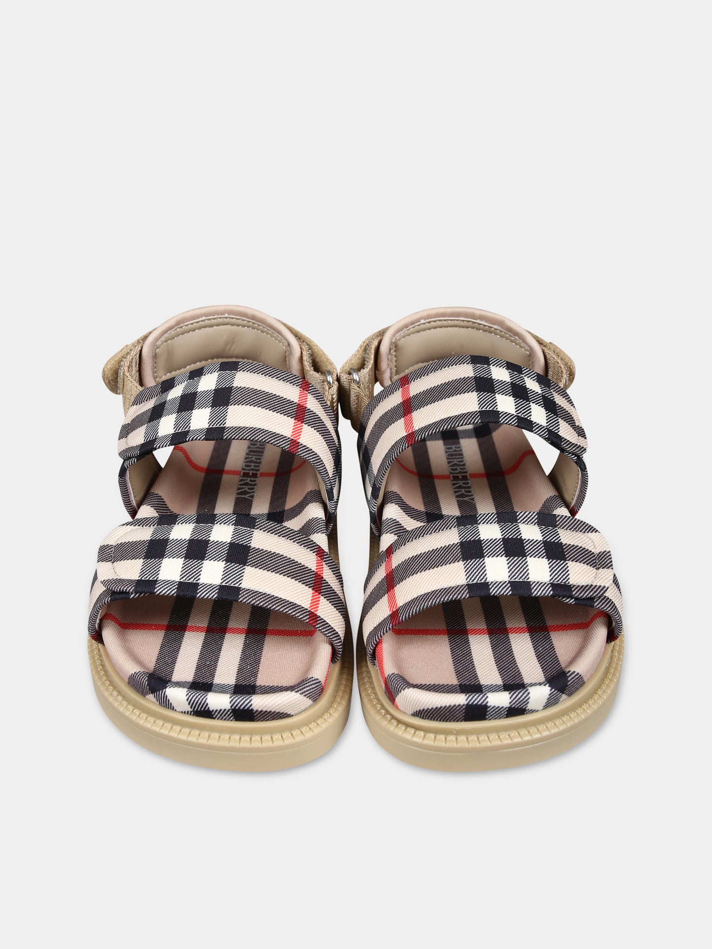 Sandali beige per bambini con check vintage,Burberry Kids,8081868 A7028
