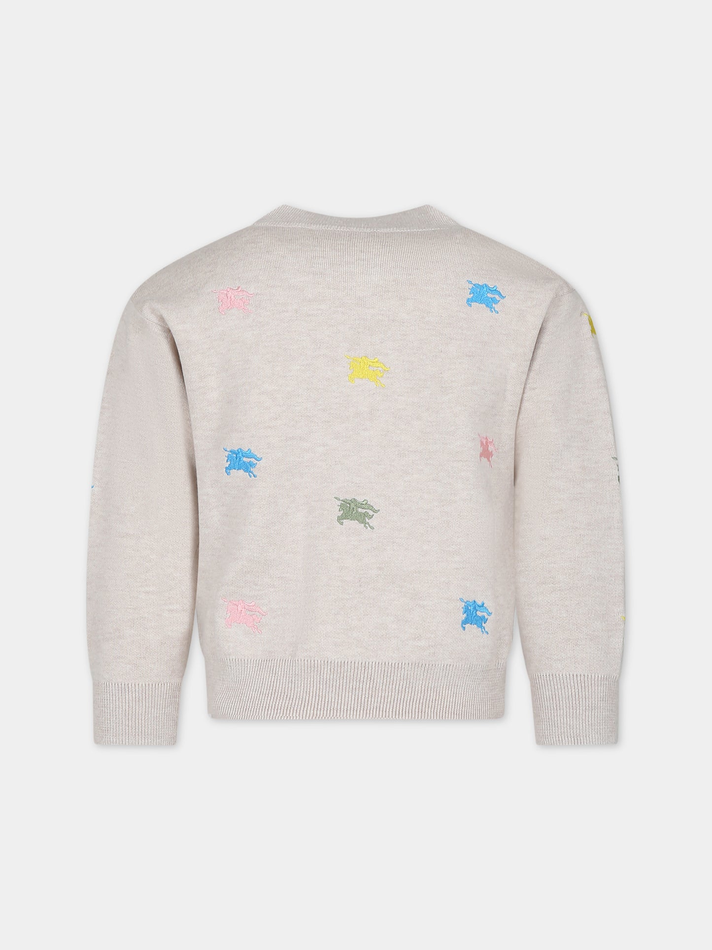 Cardigan avorio per bambina con cavaliere equestre,Burberry Kids,8081949 A4802