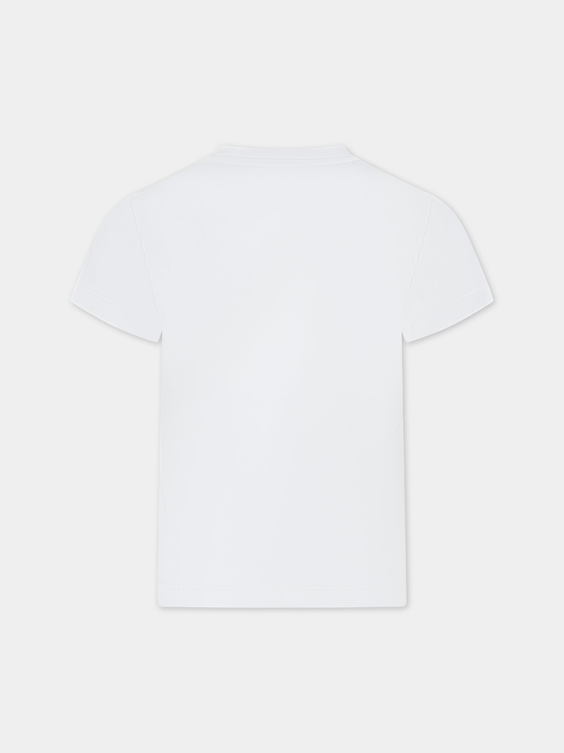 T-shirt bianca per bambina con stampa logo,Versace,1000052 1A09689 2W070