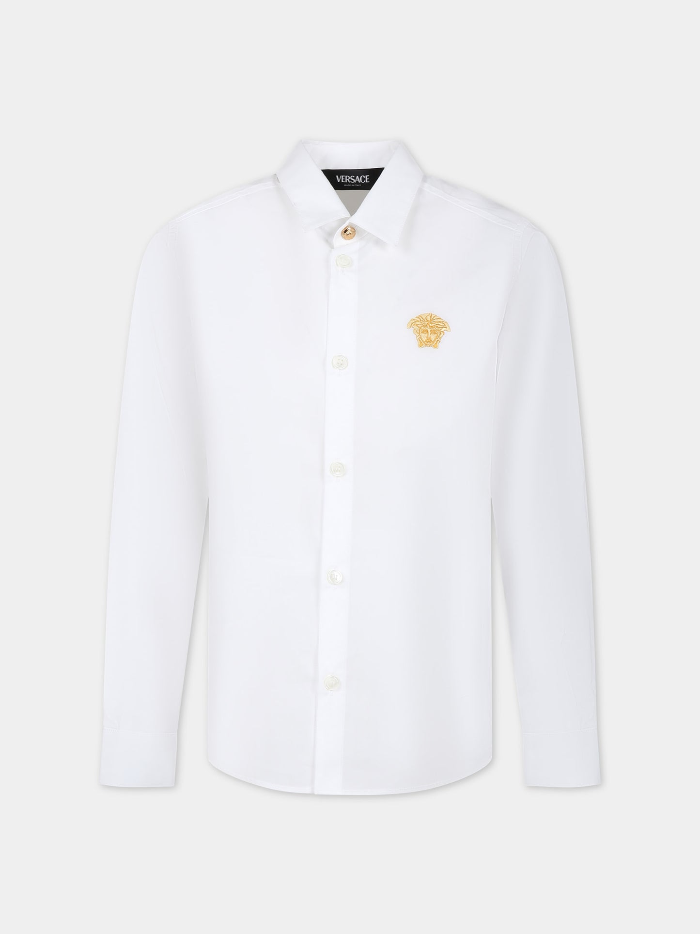 Camicia bianca per bambino con medusa,Versace,1002068 1A09715 2W110